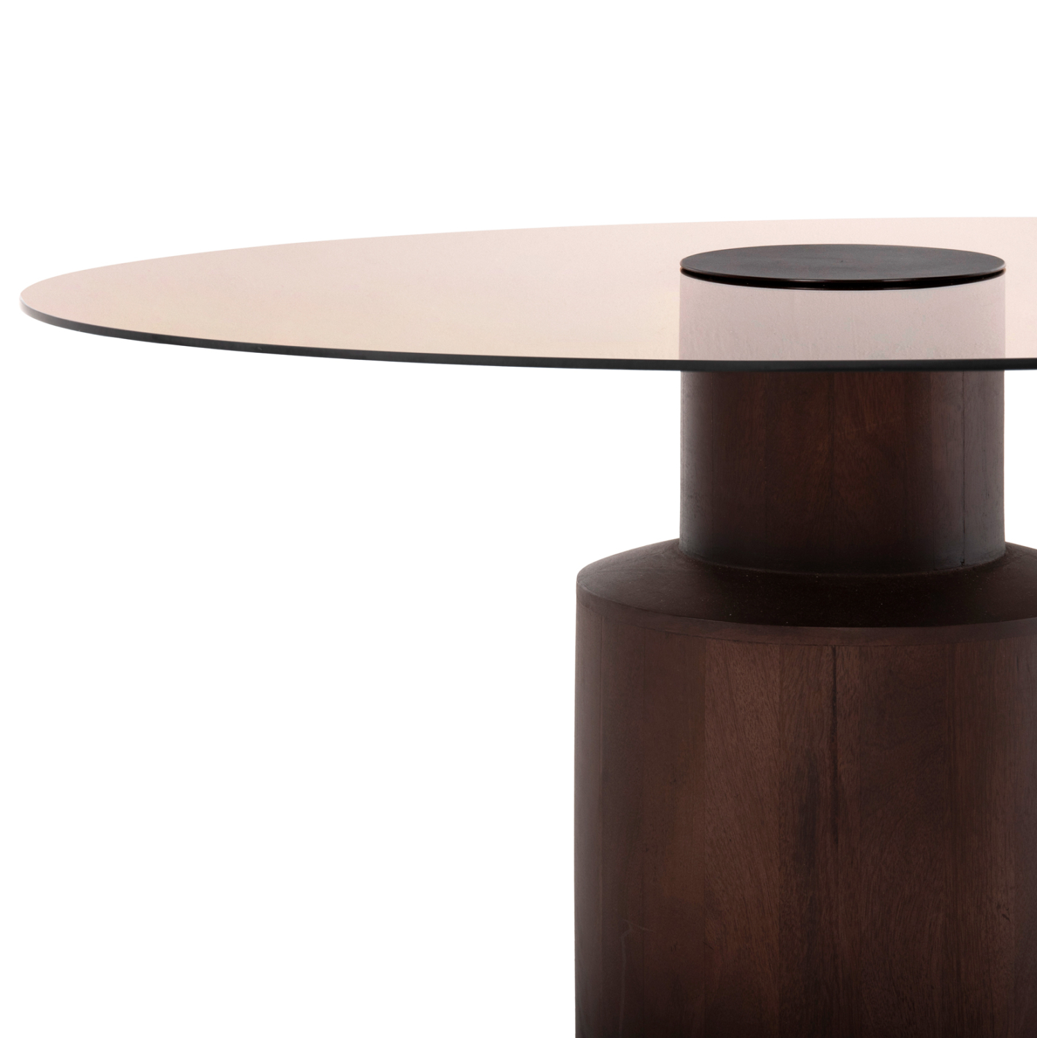 ΤΡΑΠΕΖΙ ΣΑΛΟΝΙΟΥ SUNNET HM9670 ΞΥΛΟ MANGO ΚΑΦΕ-ΓΥΑΛΙΝΟ TOΠ Φ80x41Y εκ. 5