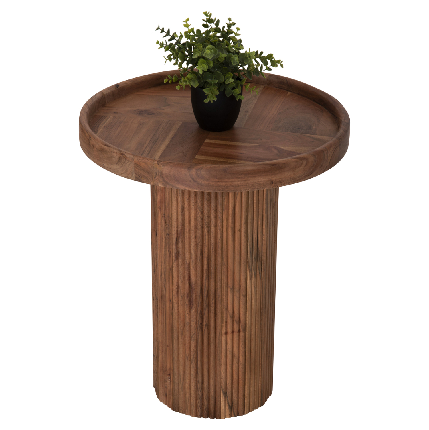 ΤΡΑΠΕΖΙ ΣΑΛΟΝΙΟΥ ΣΤΡΟΓΓΥΛΟ RAJJEH HM9692 ΜΑΣΙΦ ΑΚΑΚΙΑ ΦΥΣΙΚΟ ΧΡΩΜΑ Φ50x60Υεκ. 1