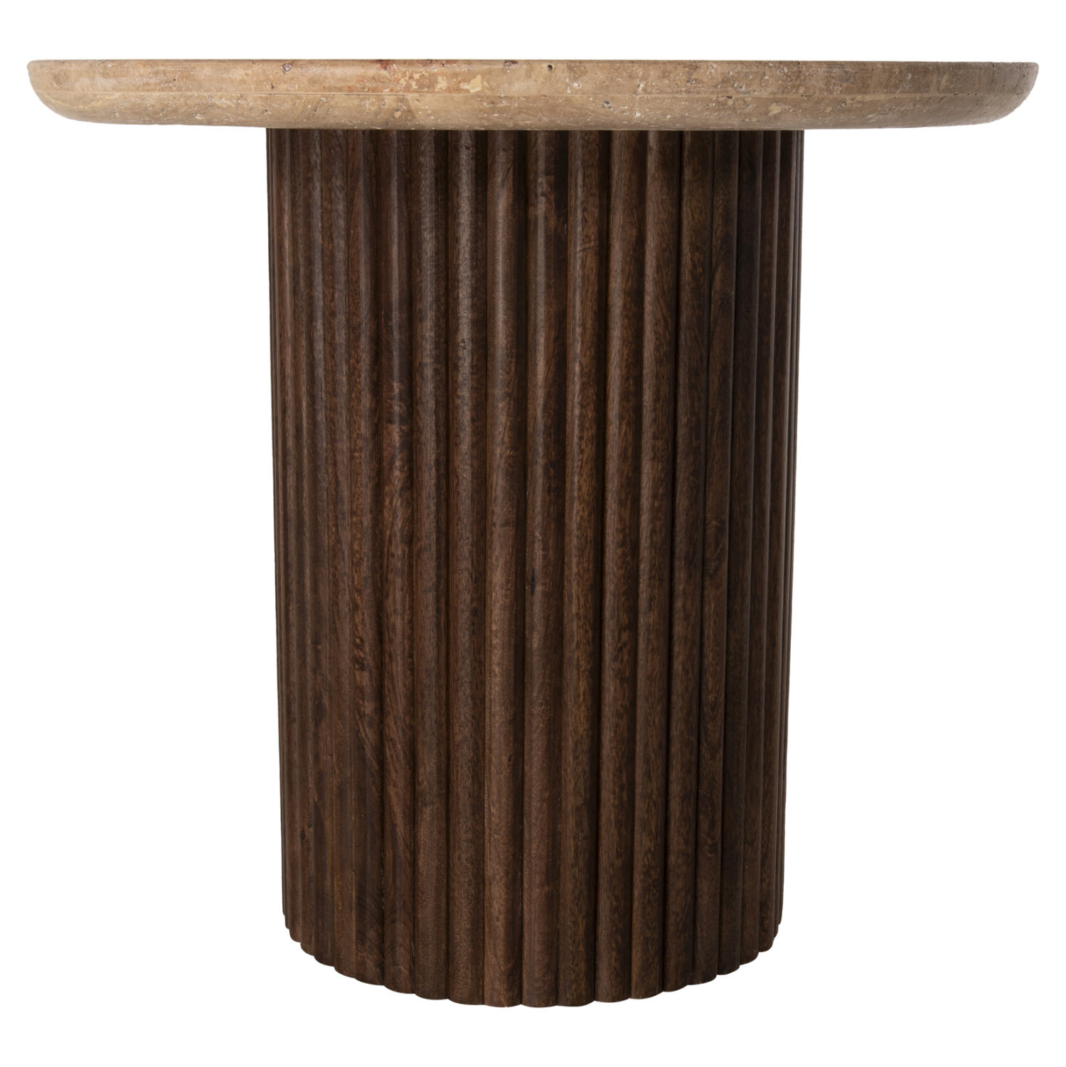 ΤΡΑΠΕΖΙ ΣΑΛΟΝΙΟΥ ΣΤΡΟΓΓΥΛΟ GLADYS HM9714 ΜΑΣΙΦ MANGO-ΤΡΑΒΕΡΤΙΝΑ Φ55x50Υεκ. 3