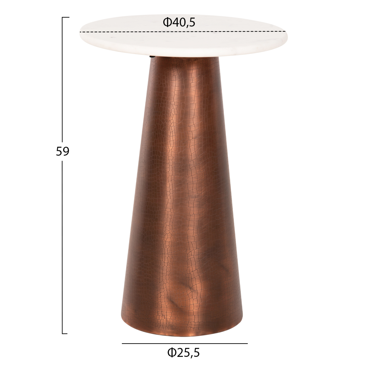 ΒΟΗΘΗΤΙΚΟ ΤΡΑΠΕΖΙ FODEN HM9720 ΛΕΥΚΟ ΜΑΡΜΑΡΟ ΚΑΙ ΜΕΤΑΛΛΟ Φ40,5x59Υεκ 2