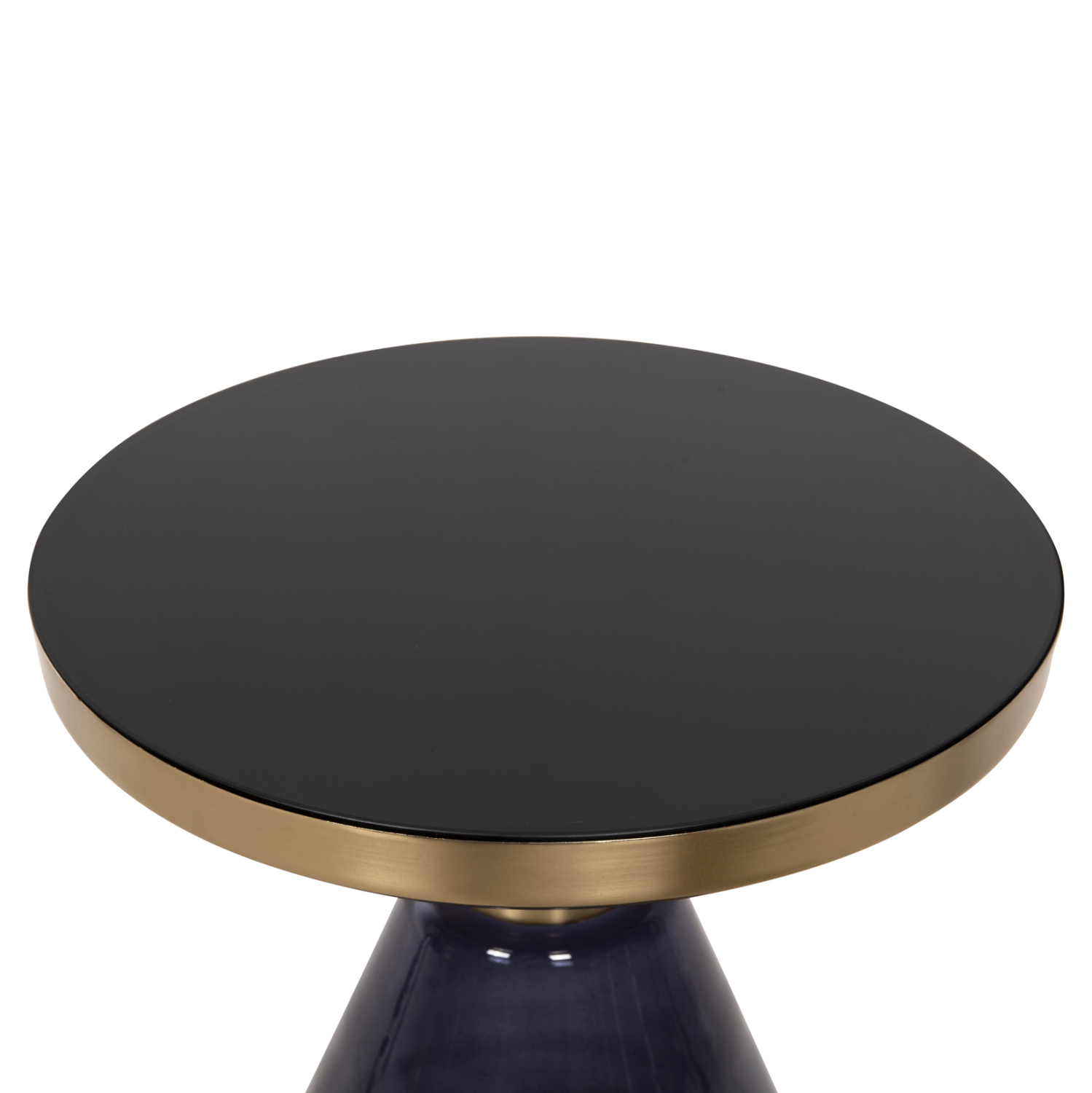 ΒΟΗΘΗΤΙΚΟ ΤΡΑΠΕΖΑΚΙ DEMMY HM9727 ΜΑΥΡΟ &amp; ΜΟΒ ΓΥΑΛΙ-ΧΡΥΣΟ ΜΕΤΑΛΛΟ Φ41x48Υεκ 4