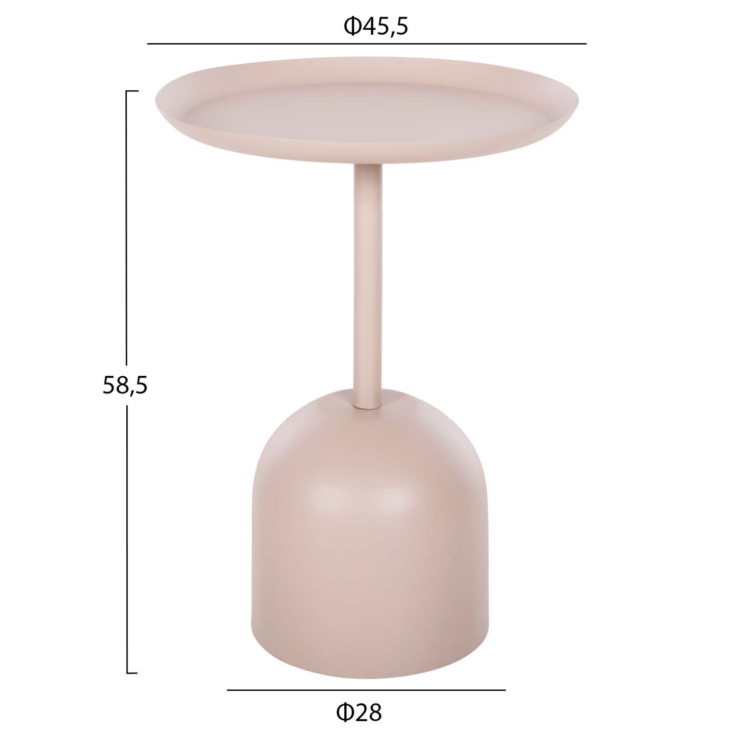 ΤΡΑΠΕΖΙ ΒΟΗΘΗΤΙΚΟ ΣΤΡΟΓΓΥΛΟ DELBEL HM4265.10 ΜΕΤΑΛΛΟ ΣΕ ΕΚΡΟΥ Φ45,5x58,5 εκ. 2