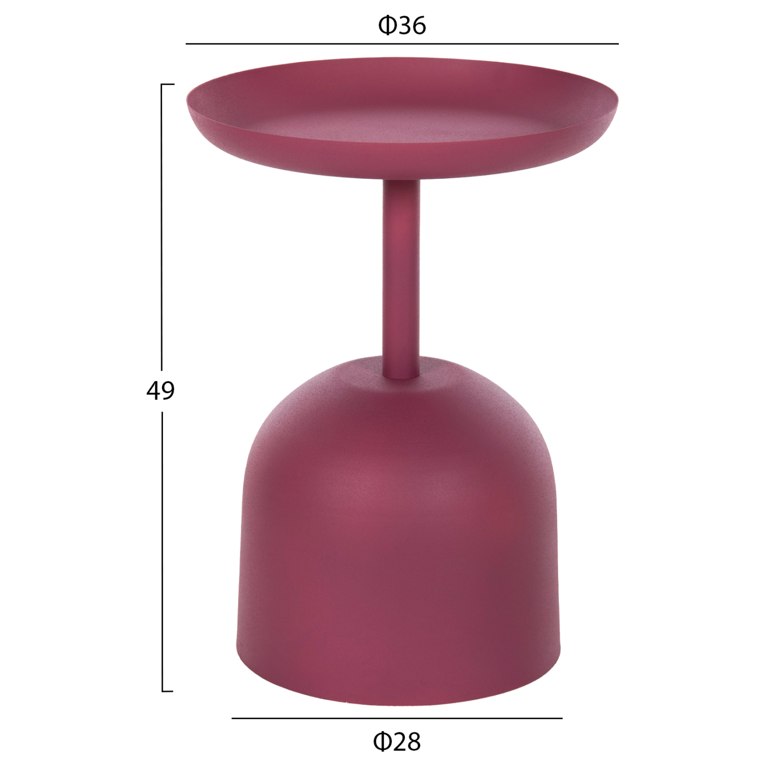 ΤΡΑΠΕΖΙ ΒΟΗΘΗΤΙΚΟ ΣΤΡΟΓΓΥΛΟ DELBEL HM4262.06 ΜΕΤΑΛΛΟ ΣΕ ΡΟΖ Φ36x49Υ εκ. 2