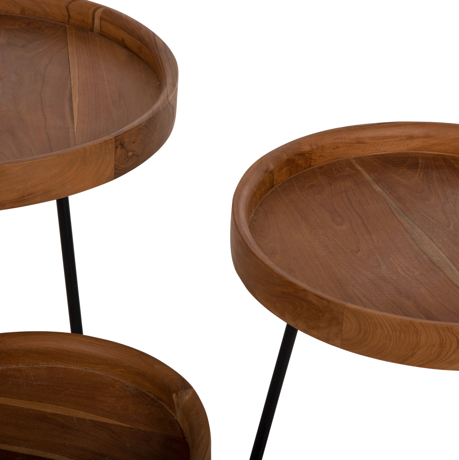 ΣΕΤ 3ΤΜΧ ΒΟΗΘΗΤΙΚΑ ΤΡΑΠΕΖΙΑ MANTARYS HM9799 ΞΥΛΟ MINDI-ΜΑΥΡΑ ΜΕΤΑΛΛΙΚΑ ΠΟΔΙΑ Φ60x55,5Υ εκ. 6