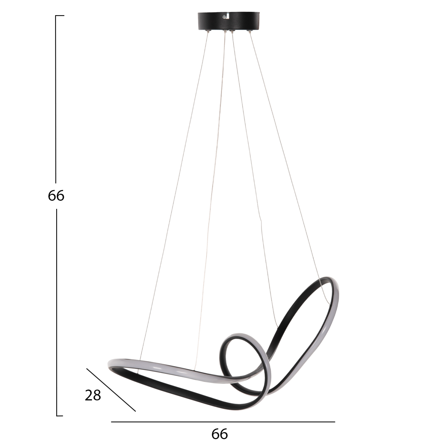 ΦΩΤΙΣΤΙΚΟ ΟΡΟΦΗΣ ΜΑΥΡΟ LED HM7522.03 52x28x66Υ εκ. 2