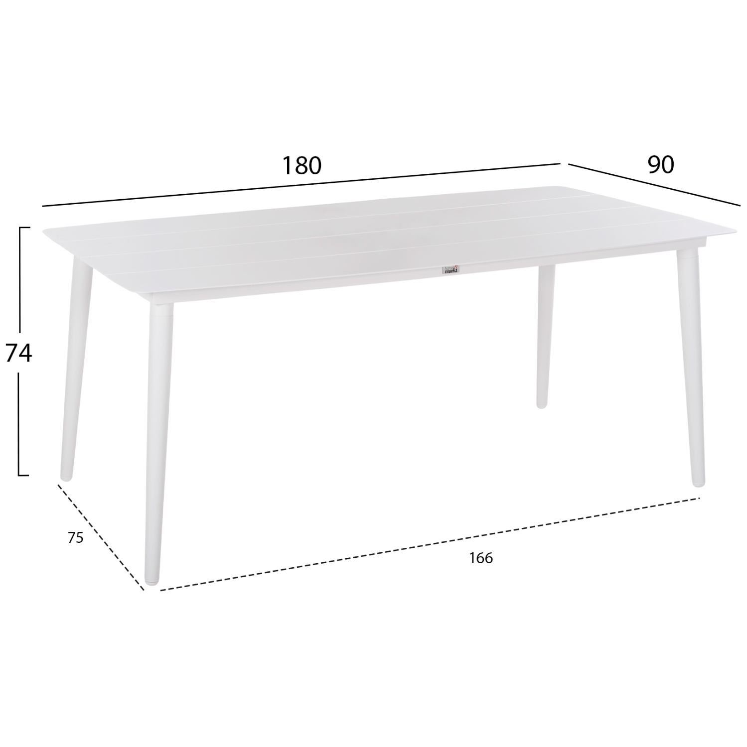 ΤΡΑΠΕΖΙ ΑΛΟΥΜΙΝΙΟΥ ΟΡΘΟΓΩΝΙΟ JEROM HM6058.01 ΛΕΥΚΟ 180X90X74Υεκ. 2
