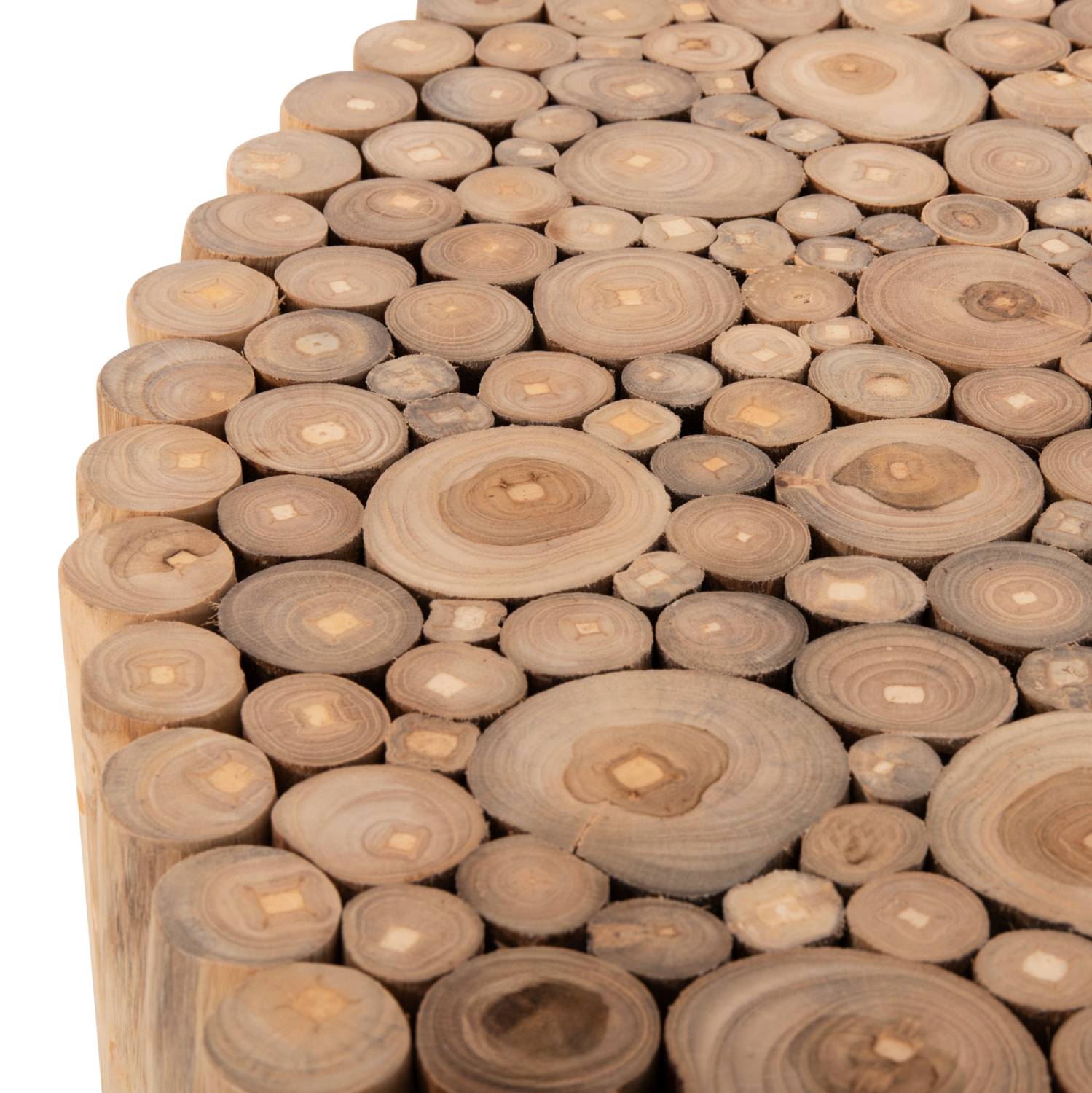 ΤΡΑΠΕΖΙ ΣΑΛΟΝΙΟΥ ΣΤΡΟΓΓΥΛΟ COOTER HM9862 ΚΛΑΔΙΑ TEAK-ΦΥΣΙΚΟ Φ100x40Υεκ. 6