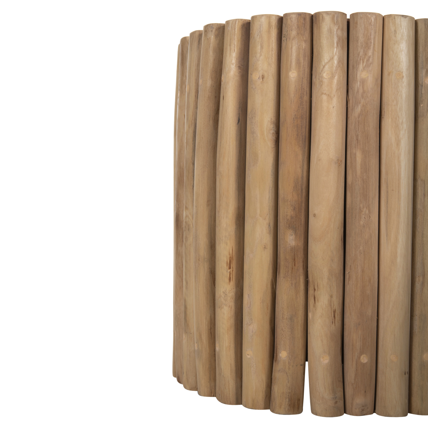 ΤΡΑΠΕΖΙ ΣΑΛΟΝΙΟΥ ΣΤΡΟΓΓΥΛΟ COOTER HM9865 ΚΛΑΔΙΑ TEAK-ΦΥΣΙΚΟ Φ39x40,5Υεκ. 7