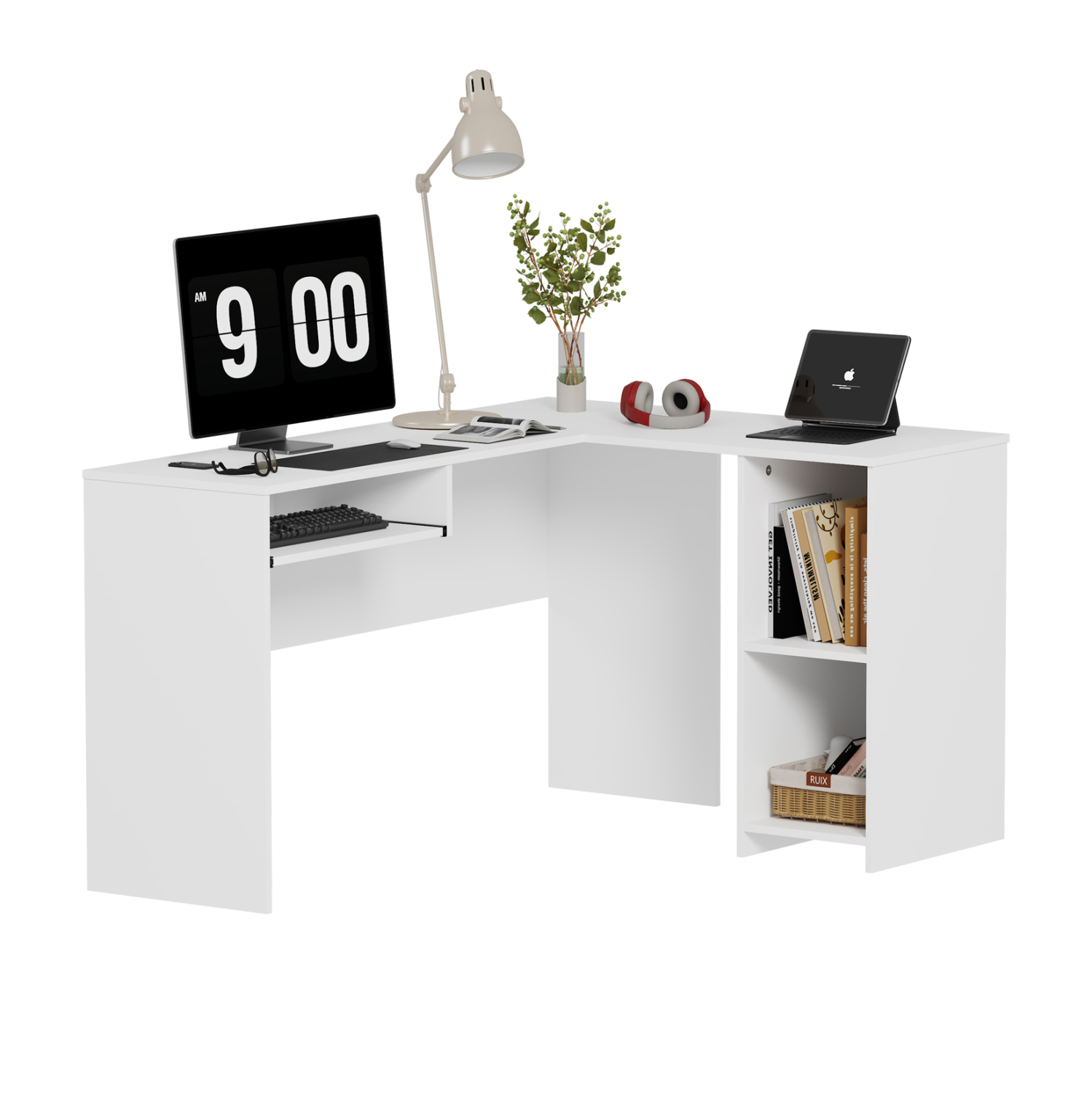 ΓΩΝΙΑΚΟ ΓΡΑΦΕΙΟ SHIG HM2135.03 MDF ΣΕ ΛΕΥΚΟ 140x120x75Υεκ 1