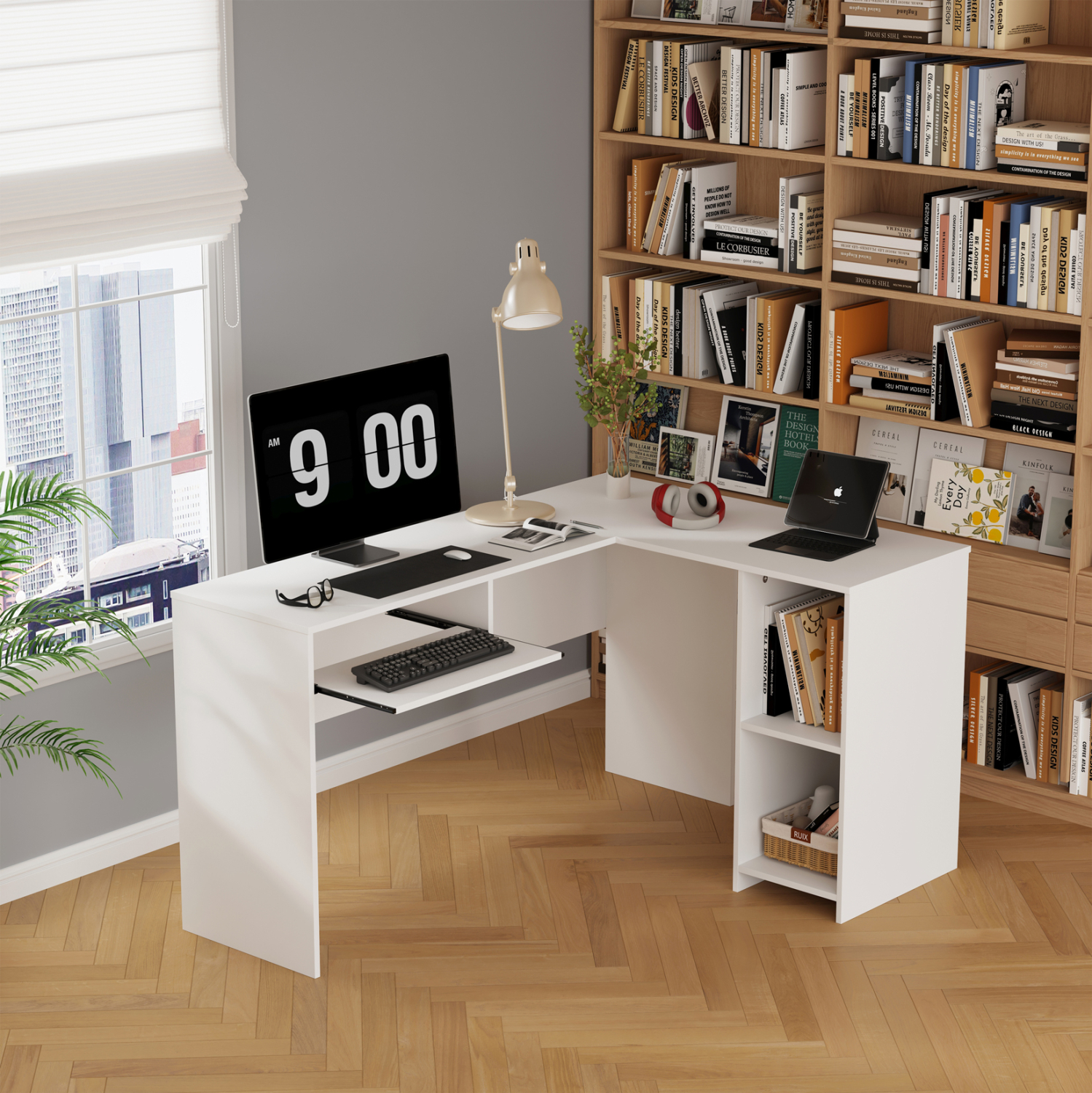 ΓΩΝΙΑΚΟ ΓΡΑΦΕΙΟ SHIG HM2135.03 MDF ΣΕ ΛΕΥΚΟ 140x120x75Υεκ 4