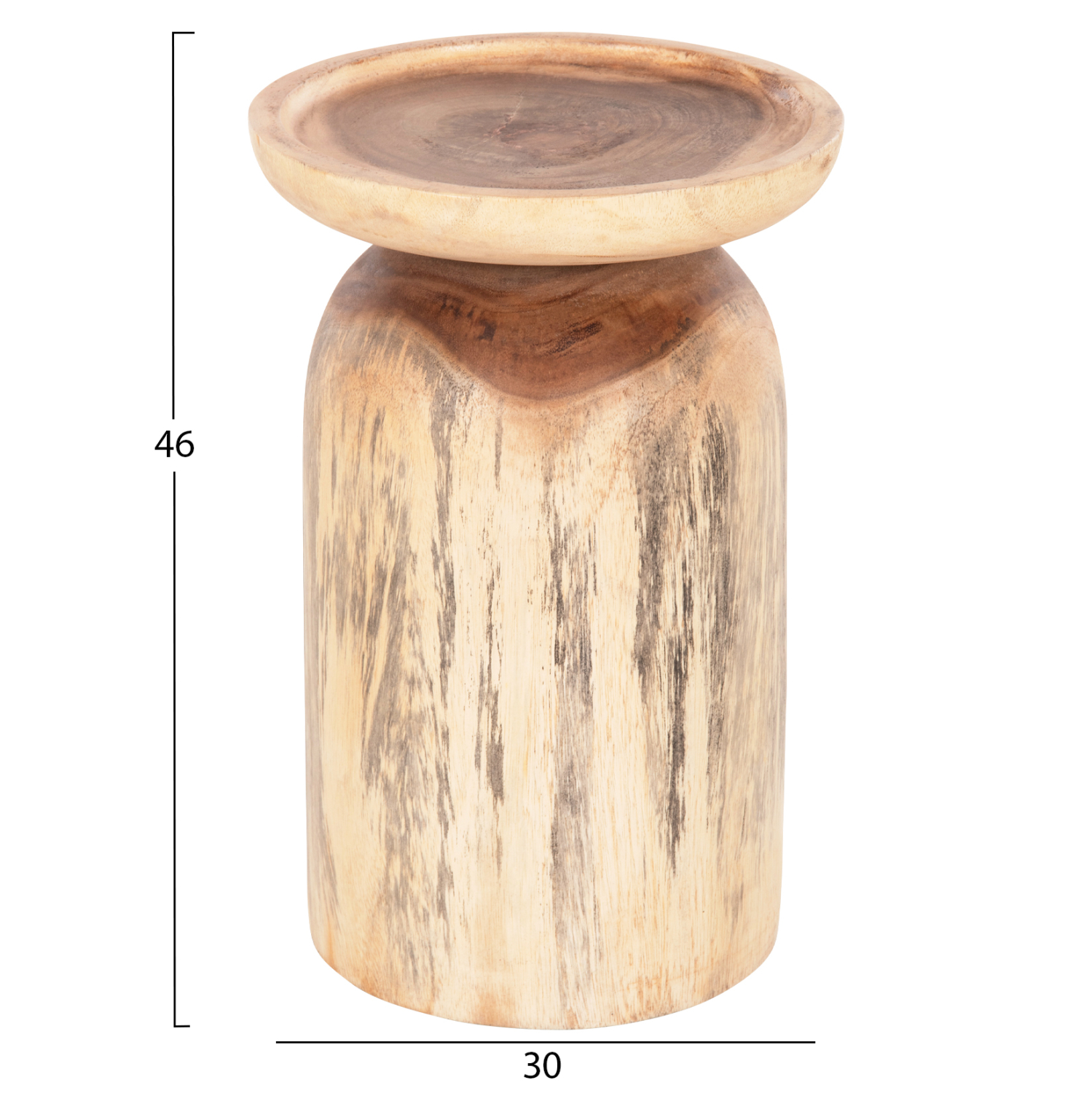 ΤΡΑΠΕΖΙ ΒΟΗΘΗΤΙΚΟ LOKI HM9899 ΜΑΣΙΦ ΞΥΛΟ SUAR ΣΕ ΦΥΣΙΚΟ Φ30x46Υεκ. 2