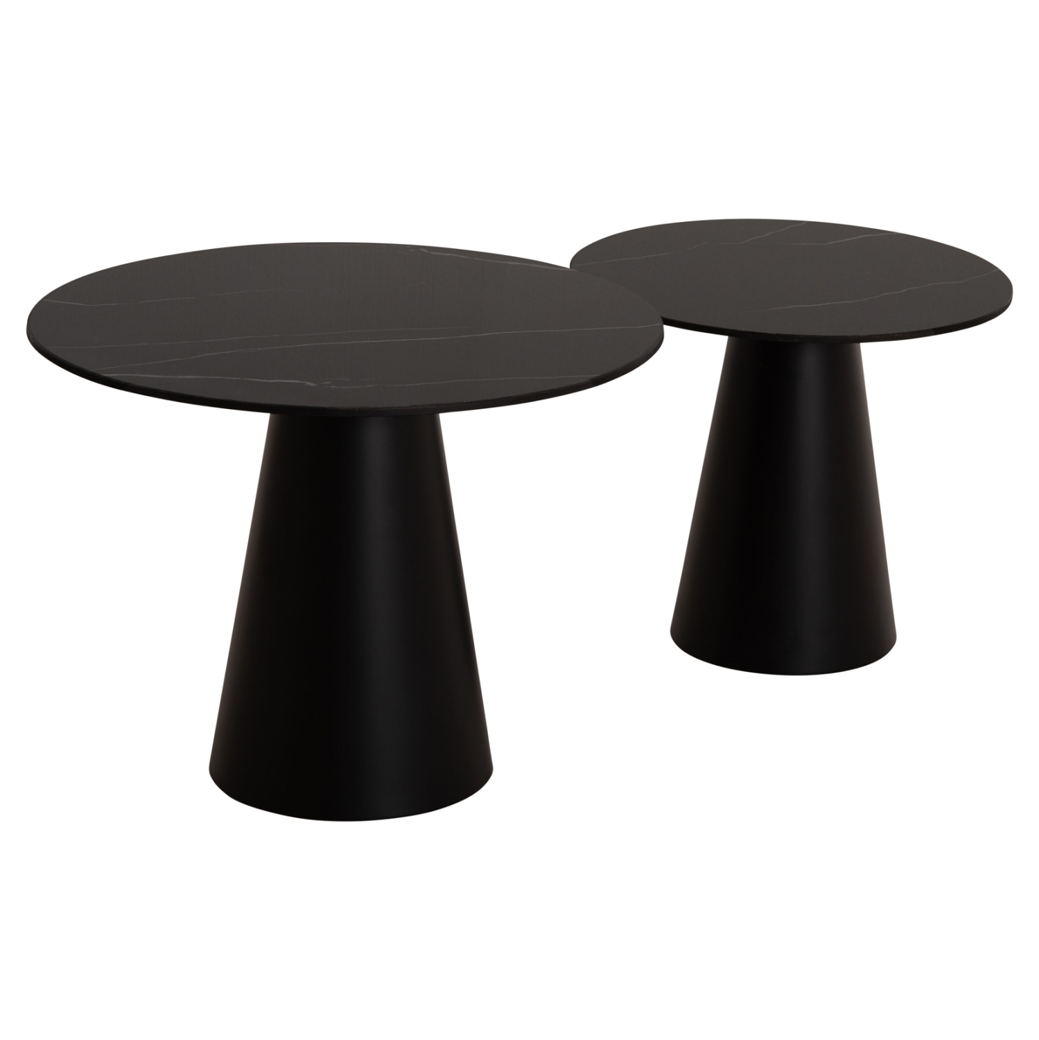 ΤΡΑΠΕΖΙA ΣΑΛΟΝΙΟΥ 2ΤΜΧ DIEN HM9926 ΜΕΤΑΛ.ΒΑΣΕΙΣ &amp; ΚΕΡΑΜΙΚΟ TOP-ΜΑΥΡΟ Φ56.5 &amp; Φ43.5 εκ. 4