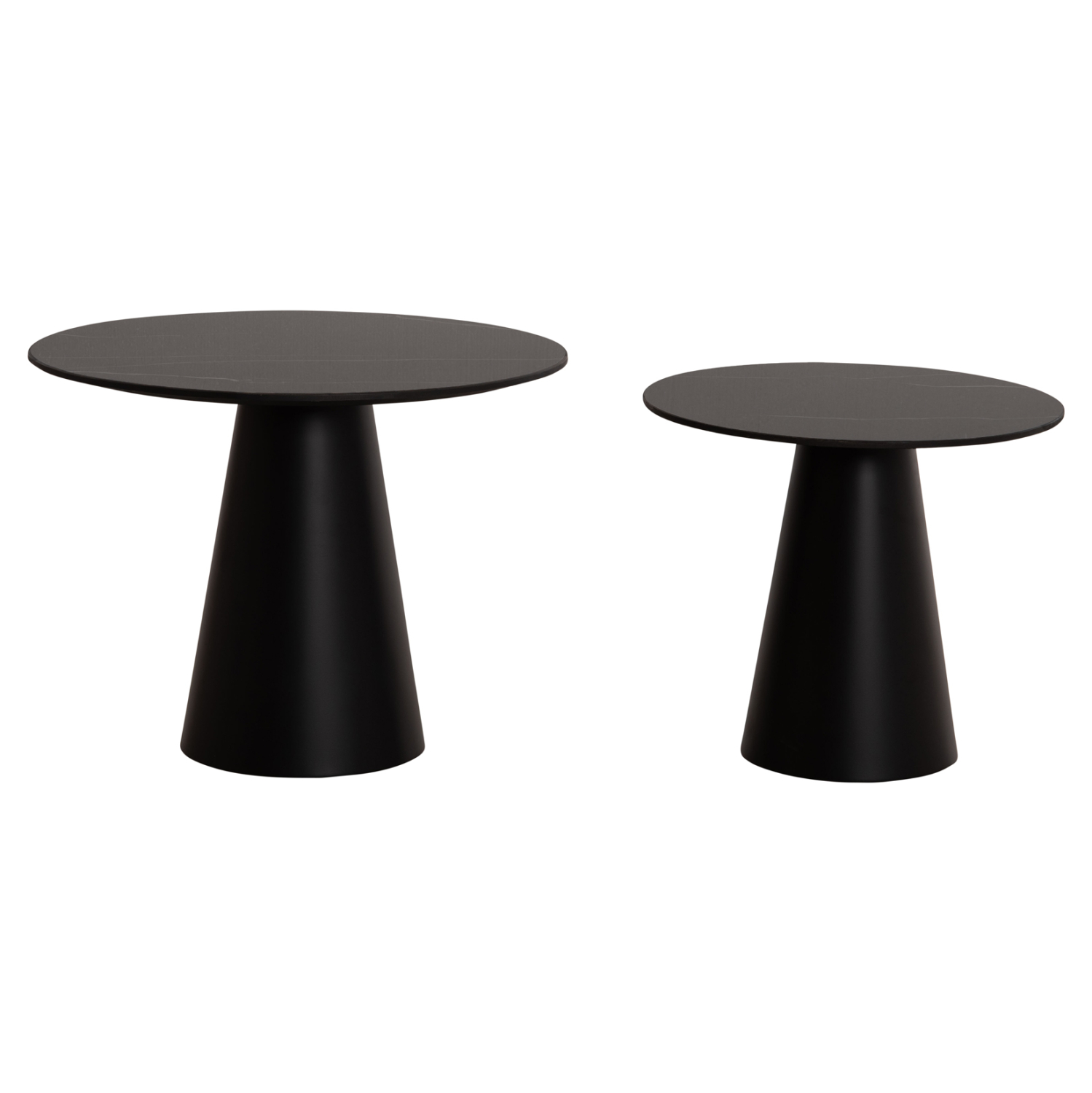 ΤΡΑΠΕΖΙA ΣΑΛΟΝΙΟΥ 2ΤΜΧ DIEN HM9926 ΜΕΤΑΛ.ΒΑΣΕΙΣ &amp; ΚΕΡΑΜΙΚΟ TOP-ΜΑΥΡΟ Φ56.5 &amp; Φ43.5 εκ. 6