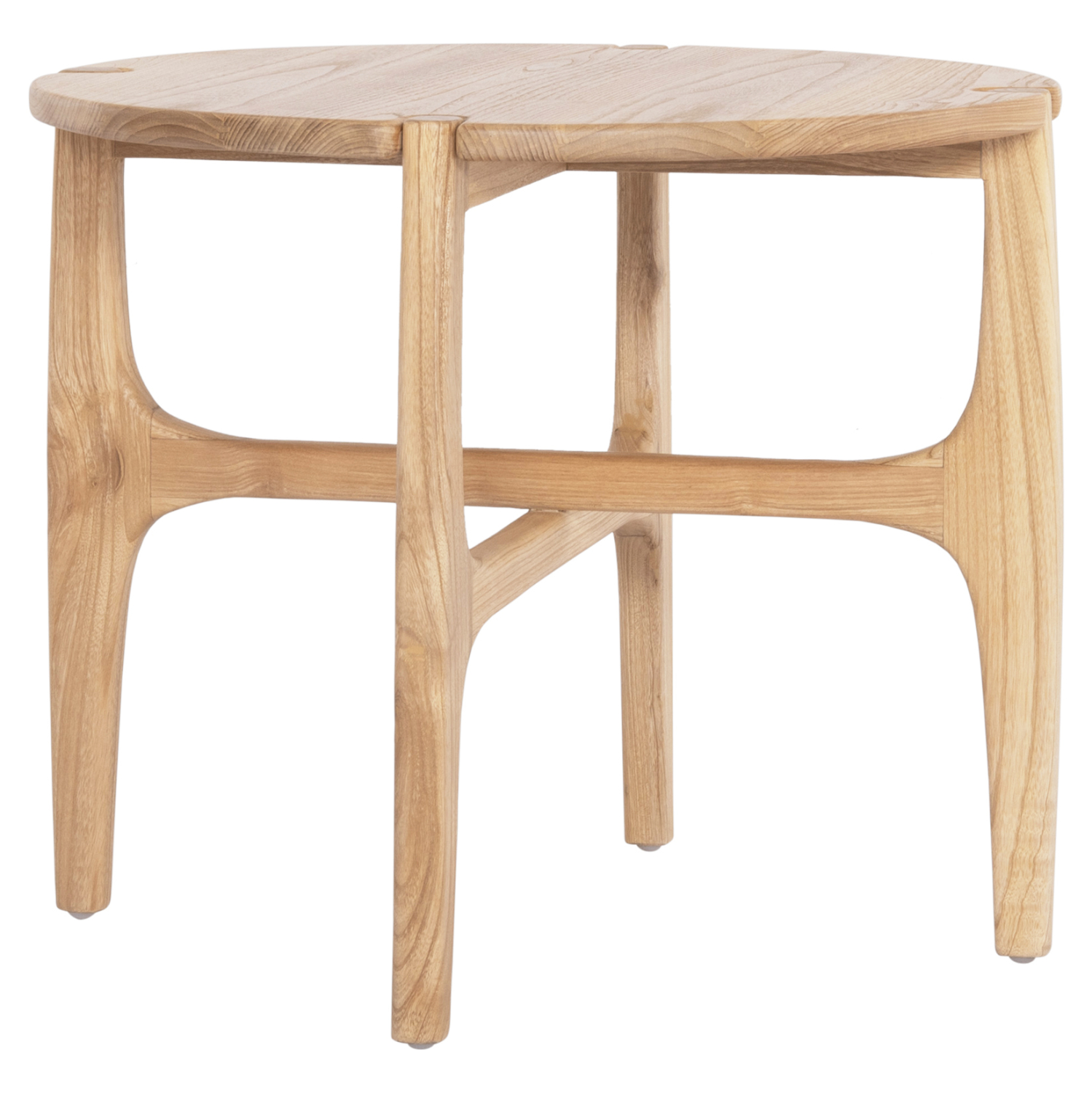 ΒΟΗΘΗΤΙΚΟ ΤΡΑΠΕΖΑΚΙ ΣΤΡΟΓΓΥΛΟ KATAL HM9932 ΞΥΛΟ SUNGKAI ΦΥΣΙΚΟ Φ59,5x50,5Υεκ. 4