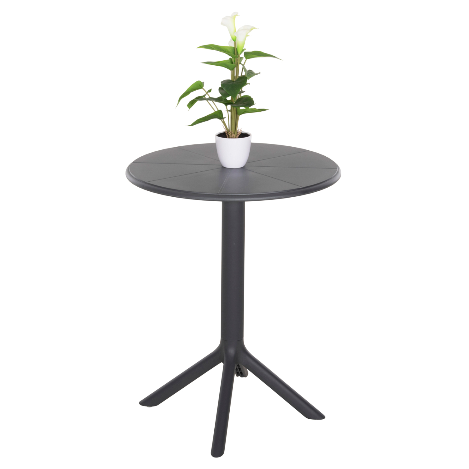 ΤΡΑΠΕΖΙ ΠΟΛΥΠΡΟΠΥΛΕΝΙΟΥ ΣΤΡΟΓΓΥΛΟ TERRIN HM6124.20 ΓΚΡΙ Φ61x77Υεκ. 1