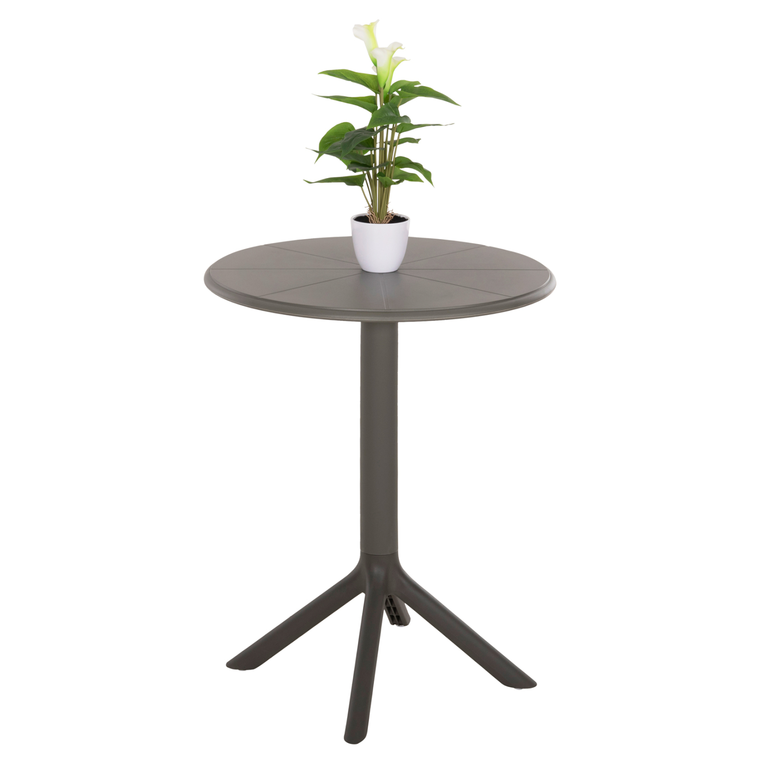 ΤΡΑΠΕΖΙ ΠΟΛΥΠΡΟΠΥΛΕΝΙΟΥ ΣΤΡΟΓΓΥΛΟ TERRIN HM6124.15 OLIVE GREEN Φ60x75Υεκ. 1