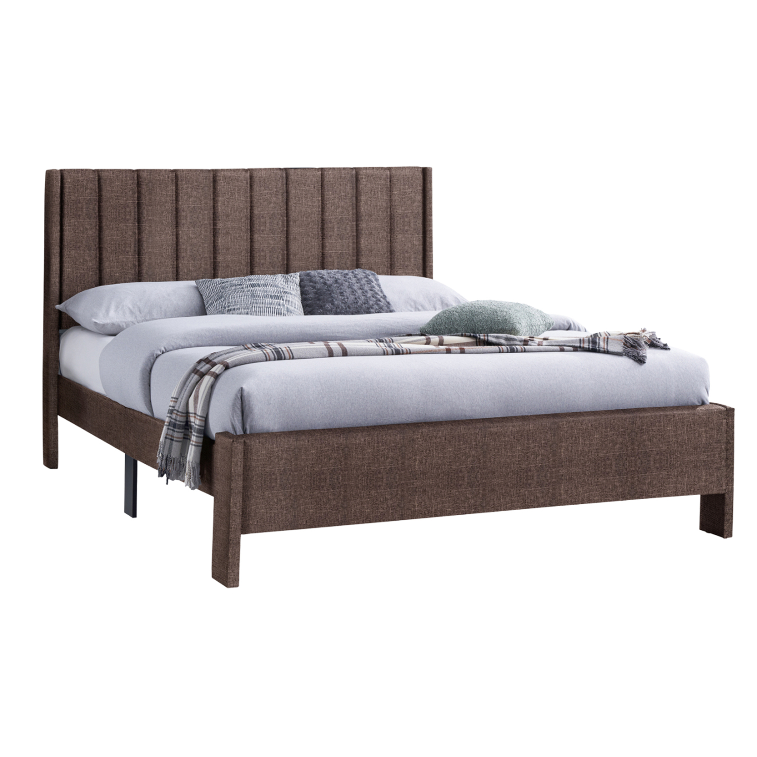 ΚΡΕΒΑΤΙ ΔΙΠΛΟ KREDEN HM686.03 ΚΑΦΕ ΥΦΑΣΜΑ ΓΙΑ ΣΤΡΩΜΑ 160Χ200εκ. 1