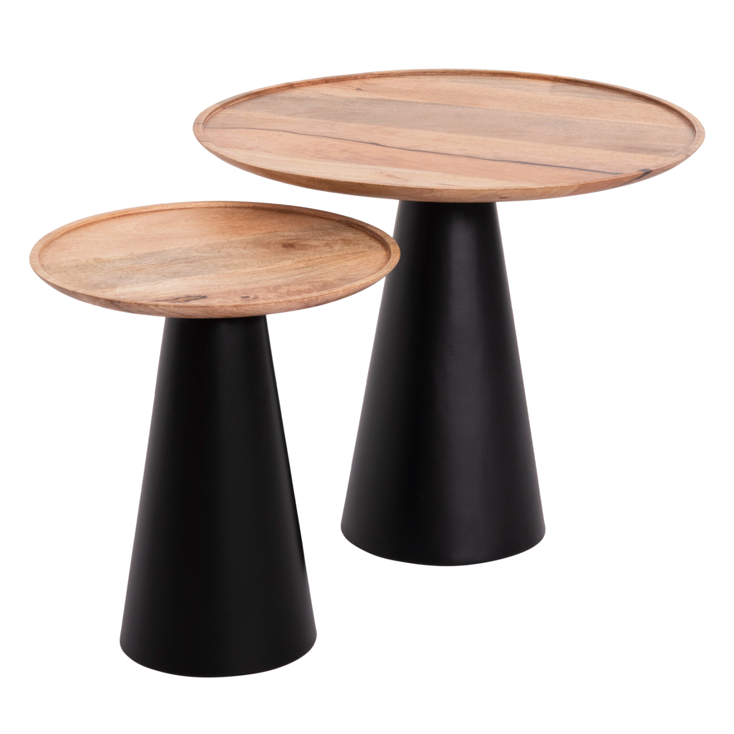 ΤΡΑΠΕΖΙA ΣΑΛΟΝΙΟΥ 2ΤΜΧ RIFF HM9997 ΞΥΛΟ MANGO-ΜΕΤΑΛΛΙΚΕΣ ΒΑΣΕΙΣ Φ60 &amp; Φ40 εκ. 1