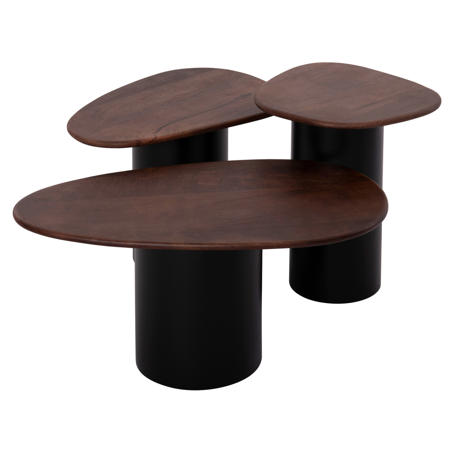 ΤΡΑΠΕΖΙA ΣΑΛΟΝΙΟΥ 3ΤΜΧ PEBBLES HM18004 MANGO TOP-ΜΕΤΑΛΛΙΚΕΣ ΜΑΥΡΕΣ ΒΑΣΕΙΣ 1