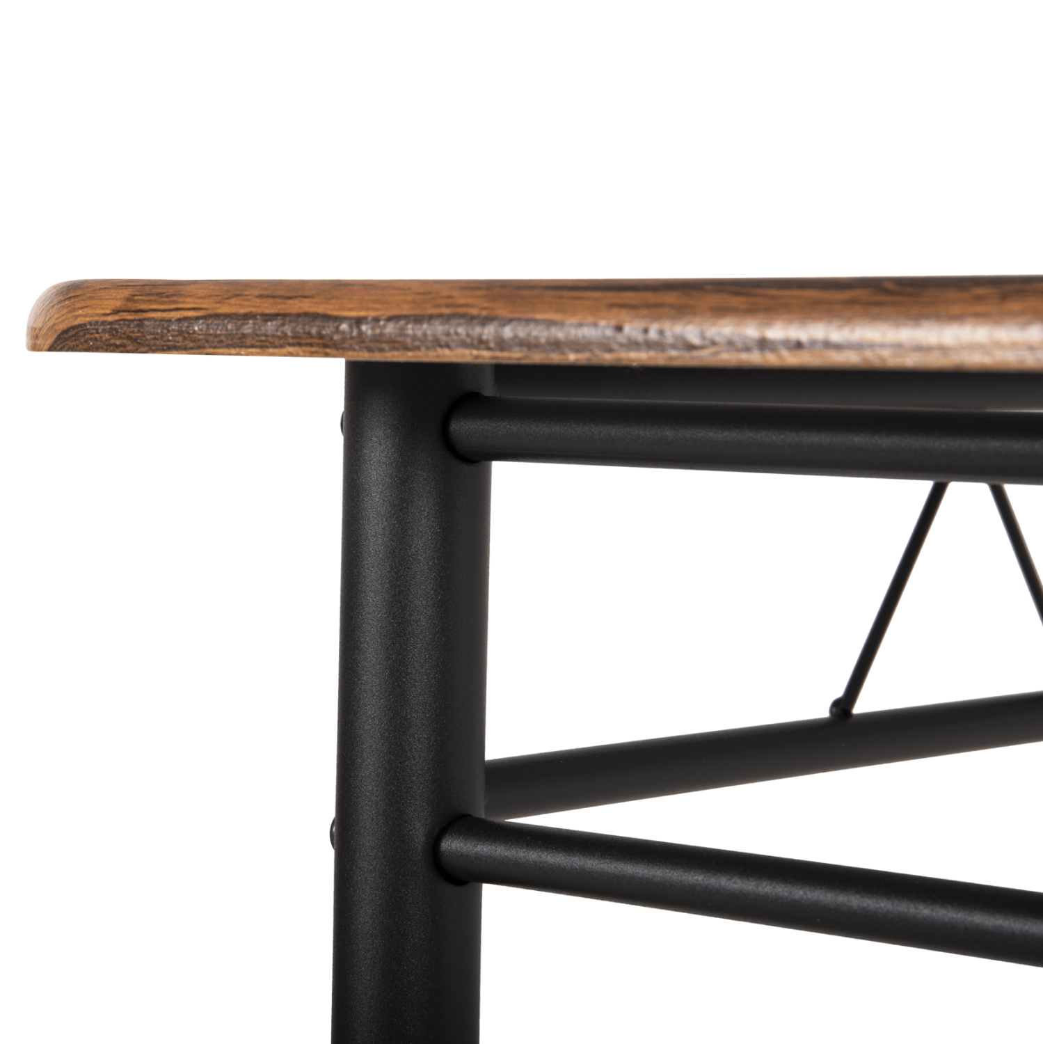 ΣΕΤ ΤΡΑΠΕΖΑΡΙΑΣ 5ΤΜΧ PEARY HM9416.11 ΜΕΤΑΛΛΟ ΜΑΥΡΟ-MDF ΚΑΡΥΔΙ 110x60x74Yεκ. 8