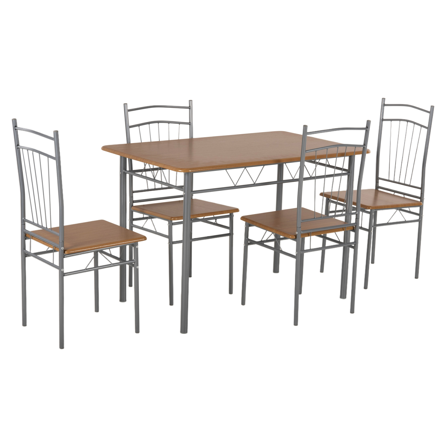 ΣΕΤ ΤΡΑΠΕΖΑΡΙΑΣ 5ΤΜΧ PEARY HM9416.12 ΜΕΤΑΛΛΟ ΑΣΗΜΙ-MDF ΣΟΝΑΜΑ 110x60x74Yεκ. 4