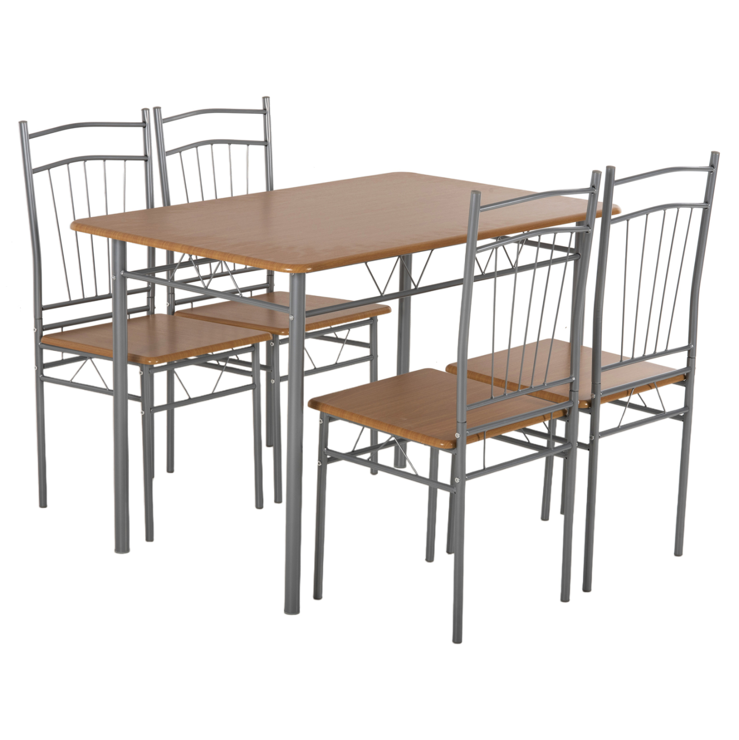 ΣΕΤ ΤΡΑΠΕΖΑΡΙΑΣ 5ΤΜΧ PEARY HM9416.12 ΜΕΤΑΛΛΟ ΑΣΗΜΙ-MDF ΣΟΝΑΜΑ 110x60x74Yεκ. 5