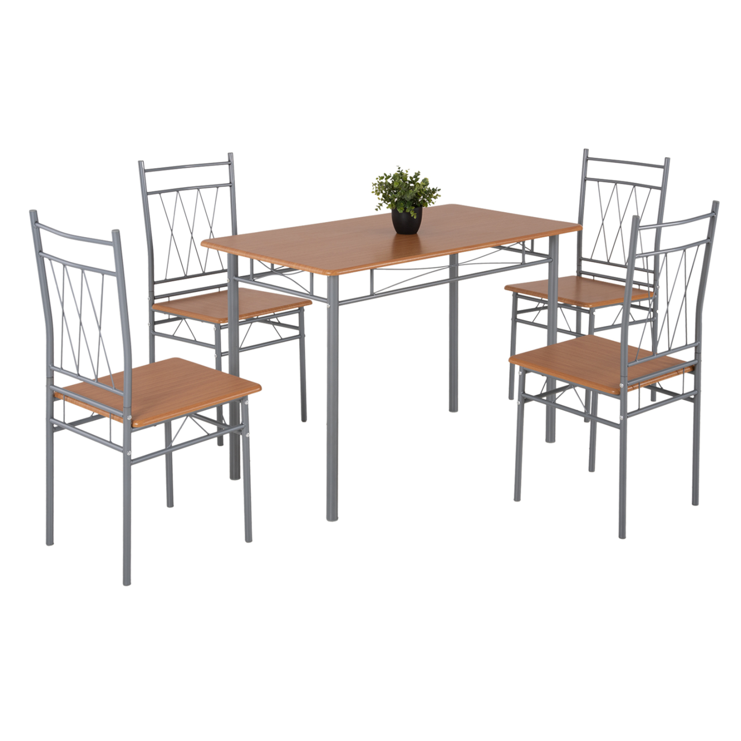 ΣΕΤ ΤΡΑΠΕΖΑΡΙΑΣ 5ΤΜΧ PRAIORY HM18005.02 ΜΕΤΑΛΛΟ ΑΣΗΜΙ-MDF ΣΟΝΑΜΑ 110x60x74Yεκ. 1