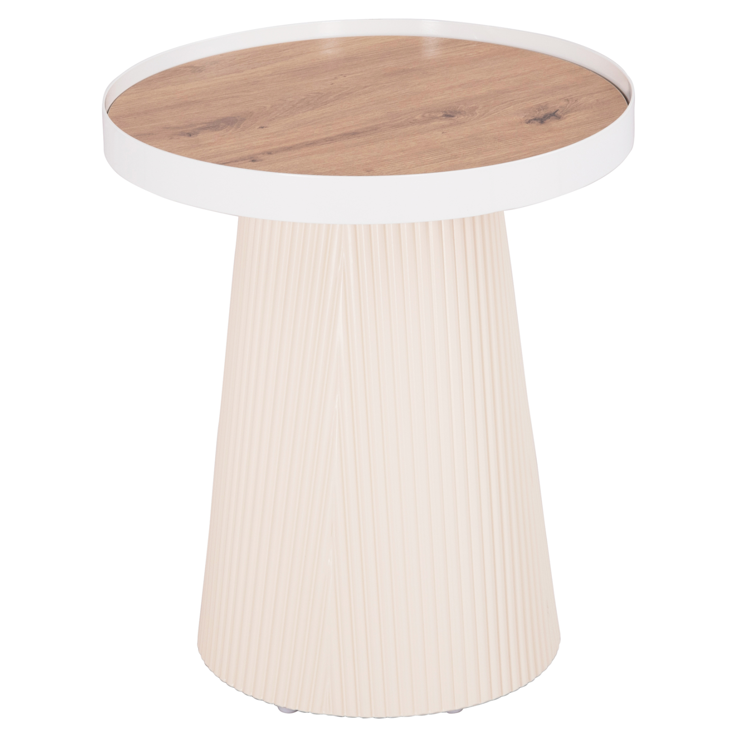 ΤΡΑΠΕΖΑΚΙ ΒΟΗΘΗΤΙΚΟ DENTON HM18023.02 MDF TOP ΦΥΣΙΚΟ ΞΥΛΟΥ-ΒΑΣΗ ΛΕΥΚΗ Φ45x51,5Υεκ. 1