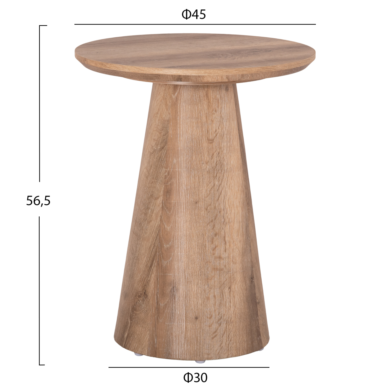 ΒΟΗΘΗΤΙΚΟ ΤΡΑΠΕΖΑΚΙ KARAN HM18029 MDF ΣΕ ΦΥΣΙΚΟ ΧΡΩΜΑ ΞΥΛΟΥ Φ45x56,5Υεκ 2