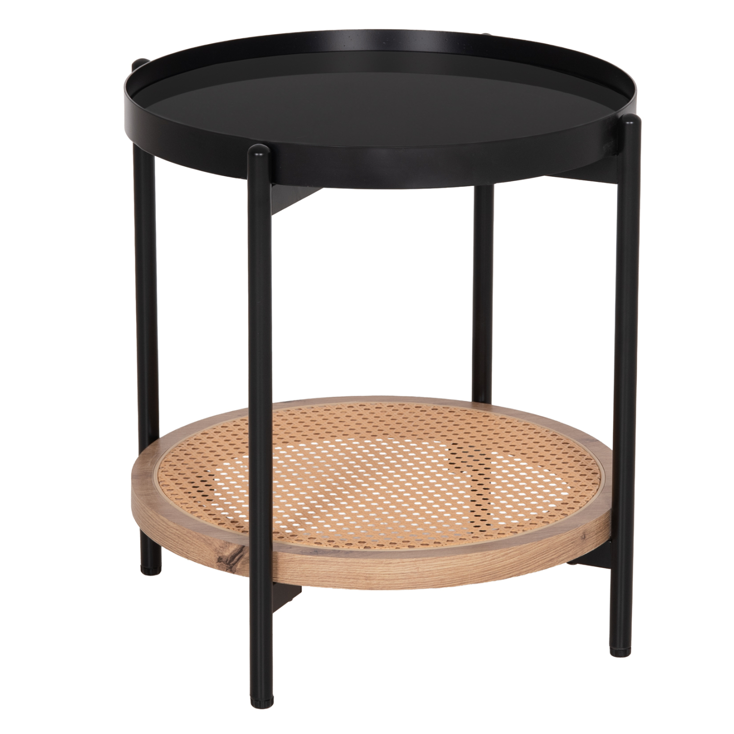 ΒΟΗΘΗΤΙΚΟ ΤΡΑΠΕΖΙ SEITZ HM18031 ΓΥΑΛΙ TOP-ΜΕΤΑΛΛΟ-RATTAN ΣΕ ΦΥΣΙΚΟ Φ50x56Υεκ. 1