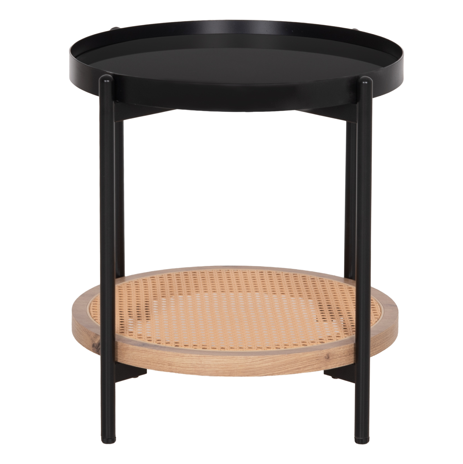 ΒΟΗΘΗΤΙΚΟ ΤΡΑΠΕΖΙ SEITZ HM18031 ΓΥΑΛΙ TOP-ΜΕΤΑΛΛΟ-RATTAN ΣΕ ΦΥΣΙΚΟ Φ50x56Υεκ. 3