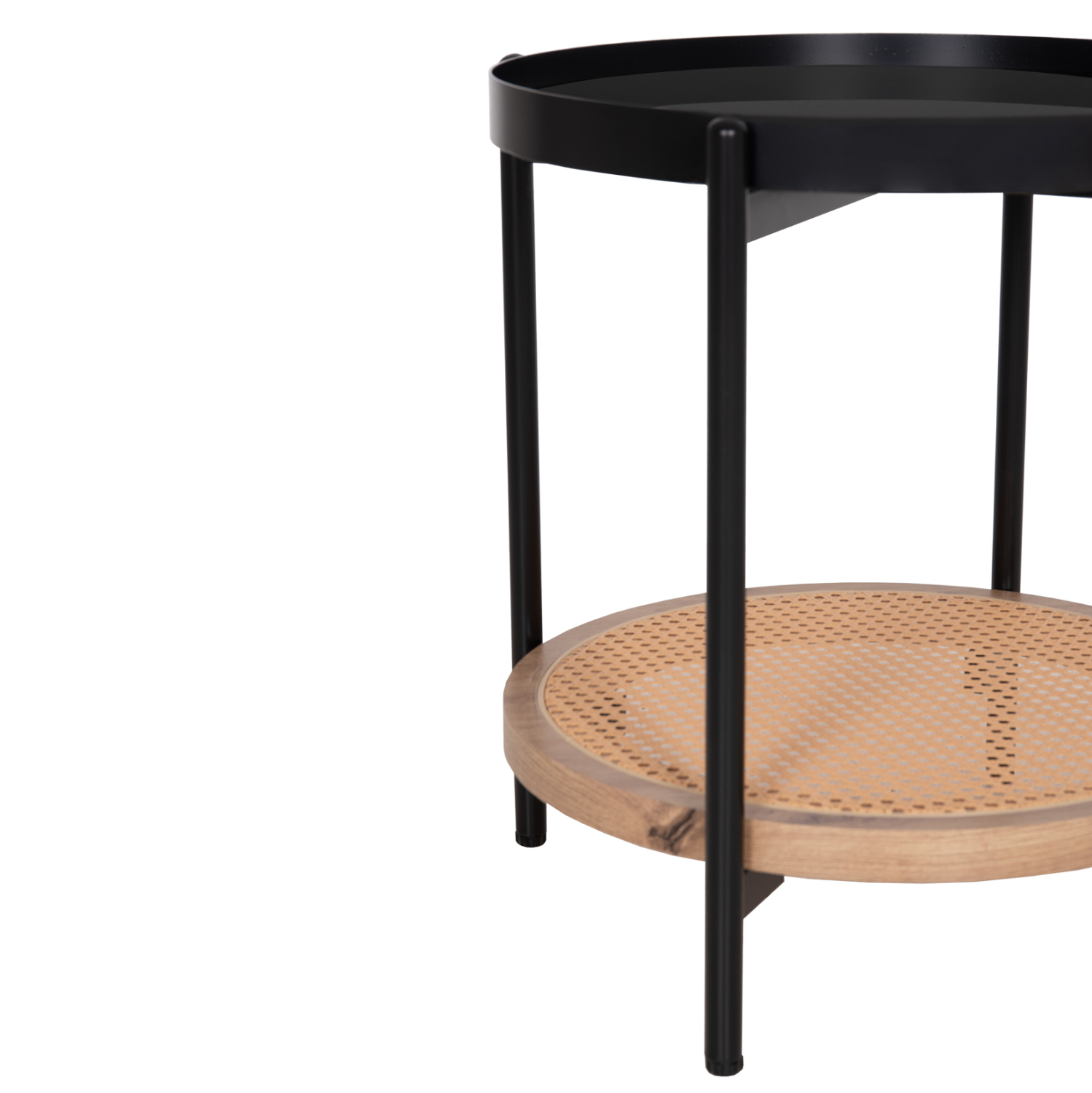 ΒΟΗΘΗΤΙΚΟ ΤΡΑΠΕΖΙ SEITZ HM18031 ΓΥΑΛΙ TOP-ΜΕΤΑΛΛΟ-RATTAN ΣΕ ΦΥΣΙΚΟ Φ50x56Υεκ. 5