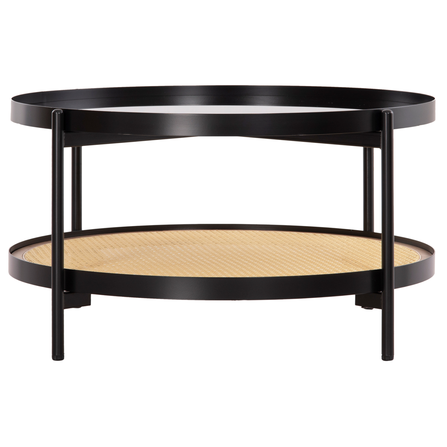 ΤΡΑΠΕΖΙ ΣΑΛΟΝΙΟΥ SEITZ HM18030 ΓΥΑΛΙ TOP-ΜΕΤΑΛΛΟ-RATTAN ΣΕ ΦΥΣΙΚΟ Φ80x45Υεκ. 3