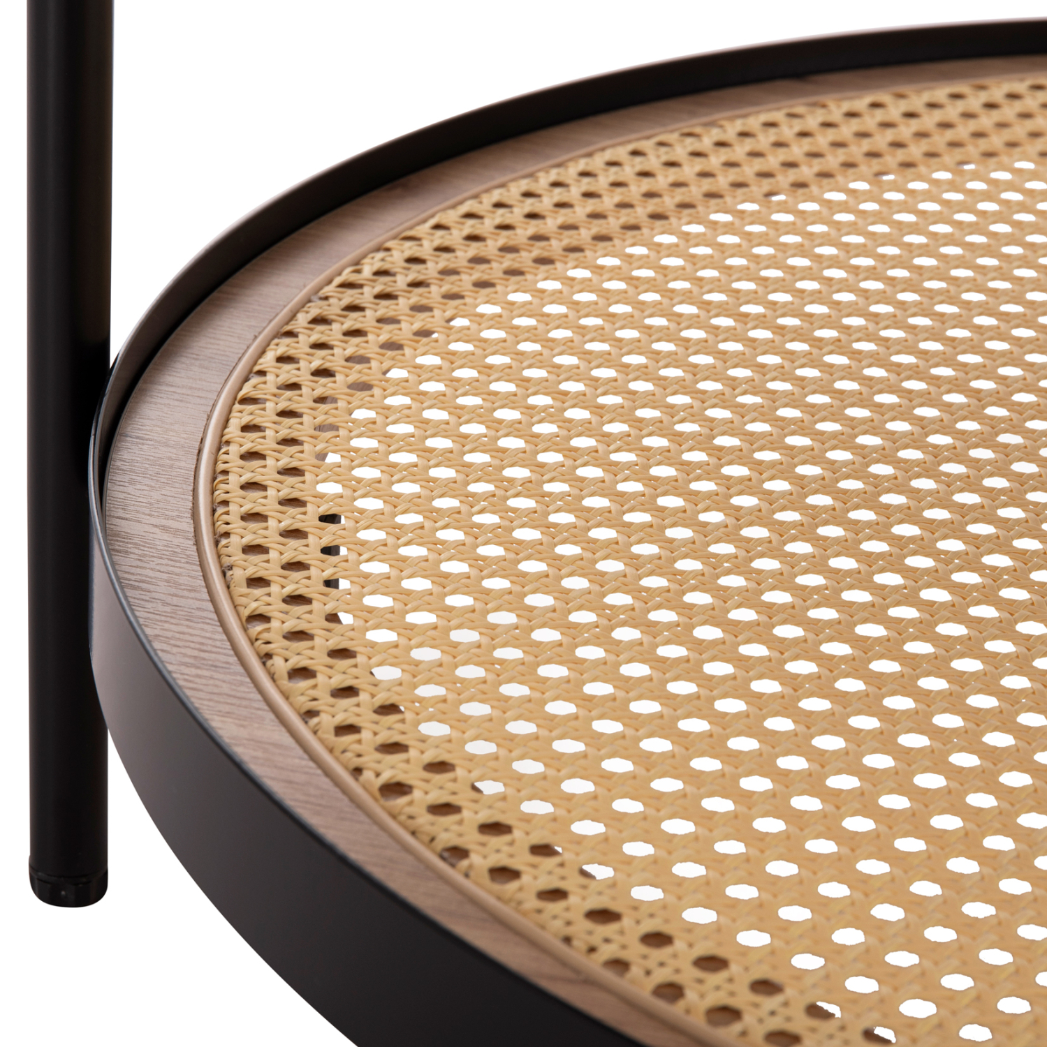 ΤΡΑΠΕΖΙ ΣΑΛΟΝΙΟΥ SEITZ HM18030 ΓΥΑΛΙ TOP-ΜΕΤΑΛΛΟ-RATTAN ΣΕ ΦΥΣΙΚΟ Φ80x45Υεκ. 4