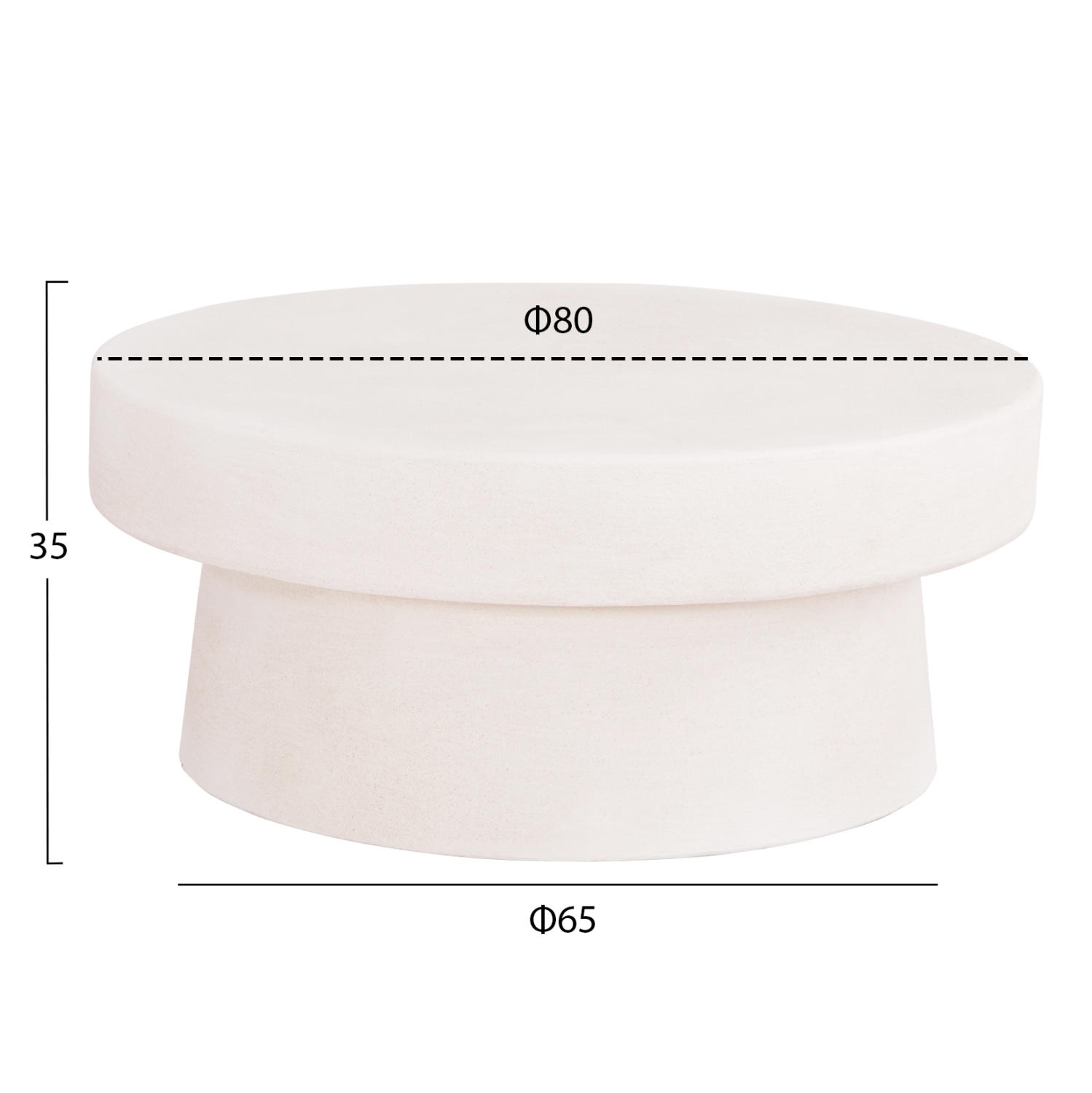 ΤΡΑΠΕΖΙ ΣΑΛΟΝΙΟΥ ΣΤΡΟΓΓΥΛΟ ΣΕΙΡΑ SANTORINI HM18050 MDF ΣΕ ΥΠΟΛΕΥΚΟ ΧΡΩΜΑ Φ80x35Υεκ. 2