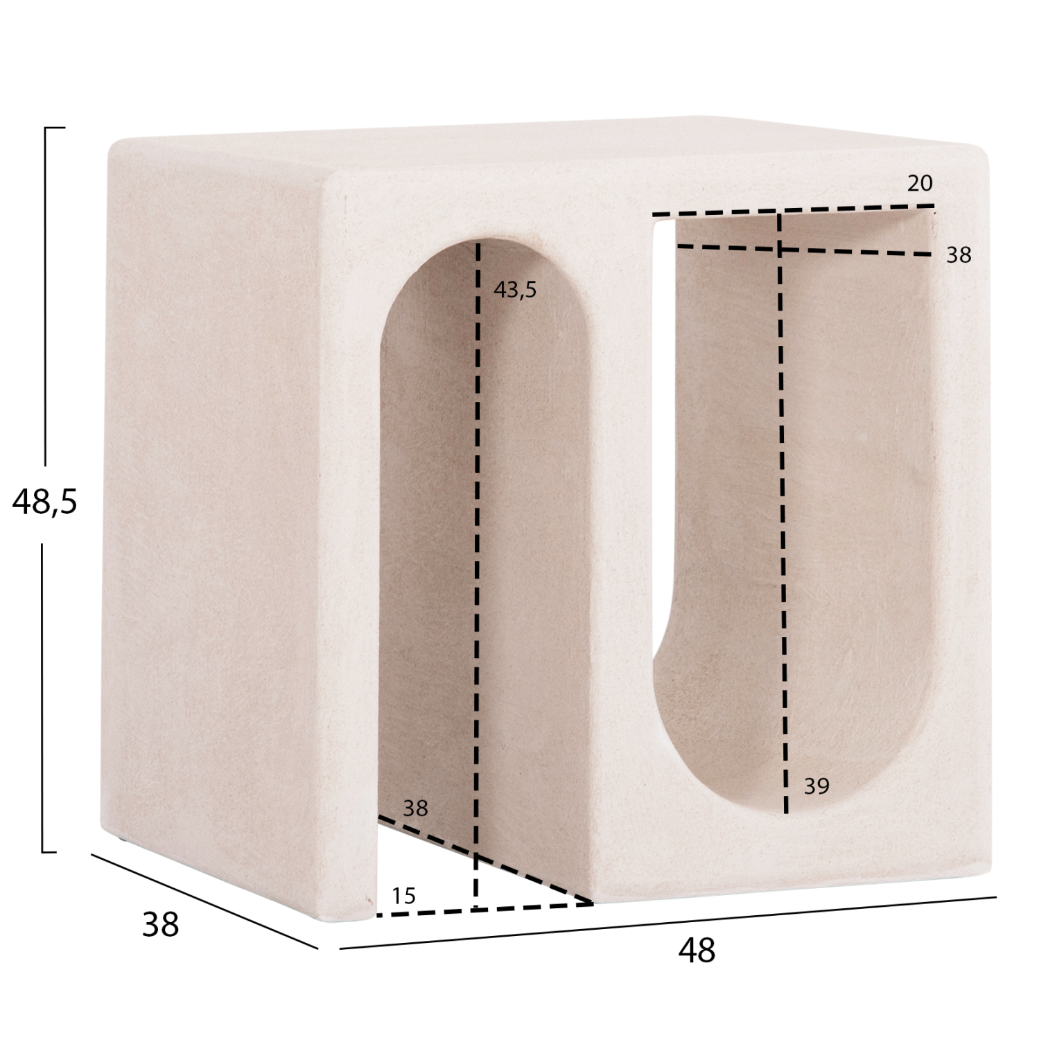 ΤΡΑΠΕΖΙ ΣΑΛΟΝΙΟΥ ΣΕΙΡΑ SANTORINI HM18070 MDF ΣΕ ΥΠΟΛΕΥΚΟ ΧΡΩΜΑ 48x38x48,5Υεκ. 2