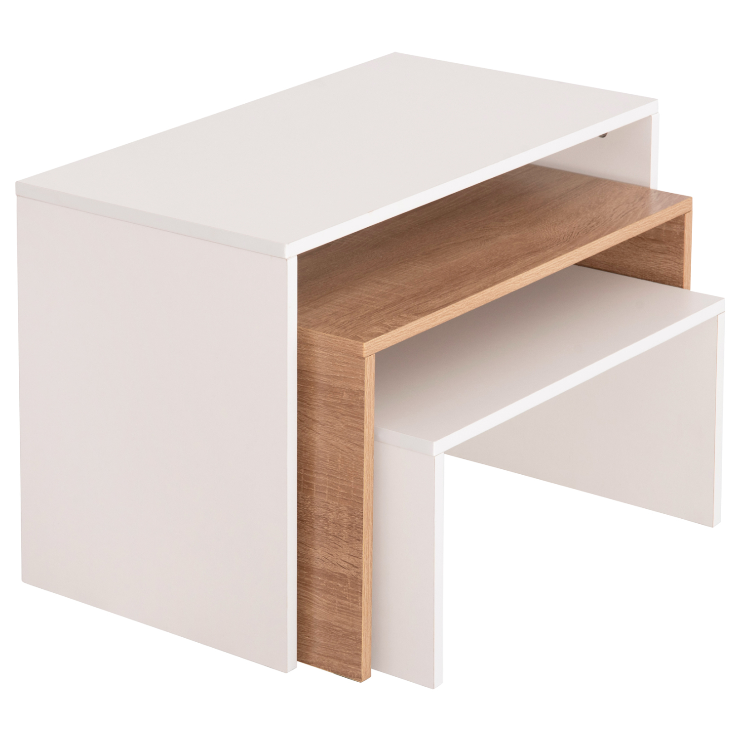 ΤΡΑΠΕΖΙ ΣΑΛΟΝΙΟΥ ΣΕΤ 3ΤΜΧ BENTIL HM9444.11 ΜΕΛΑΜΙΝΗ SONAMA-ΛΕΥΚΟ 65x35x45Υεκ 5