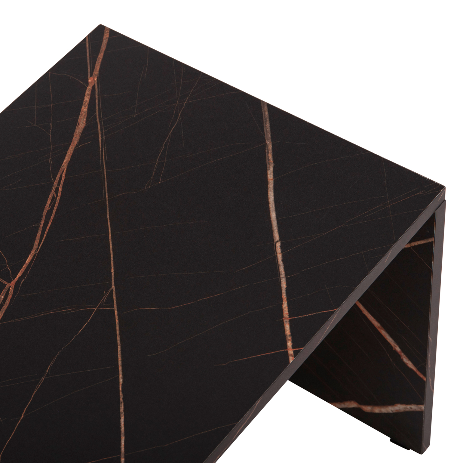 ΤΡΑΠΕΖΙ ΣΑΛΟΝΙΟΥ ΣΕΤ 3ΤΜΧ BENTIL HM9444.12 ΜΕΛΑΜΙΝΗ ΚΑΡΥΔΙ-ΜΑΥΡΟ ΜΑΡΜΑΡΟ 65x35x45Υεκ 6