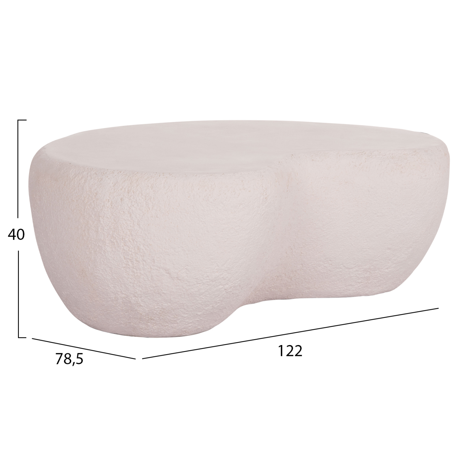 ΤΡΑΠΕΖΙ ΣΑΛΟΝΙΟΥ GERSON HM18151.02L FIBER CEMENT ΣΕ ΛΕΥΚΟ--122x78,5x40Υεκ. 2