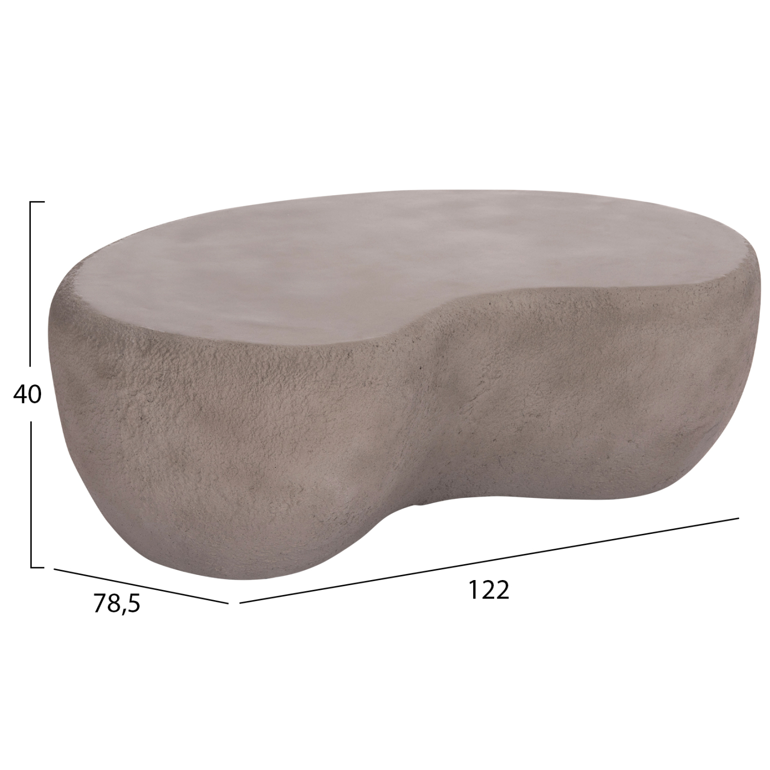 ΤΡΑΠΕΖΙ ΣΑΛΟΝΙΟΥ GERSON HM18151.03L FIBER CEMENT ΣΕ ΓΚΡΙ--122x78,5x40Υεκ. 2