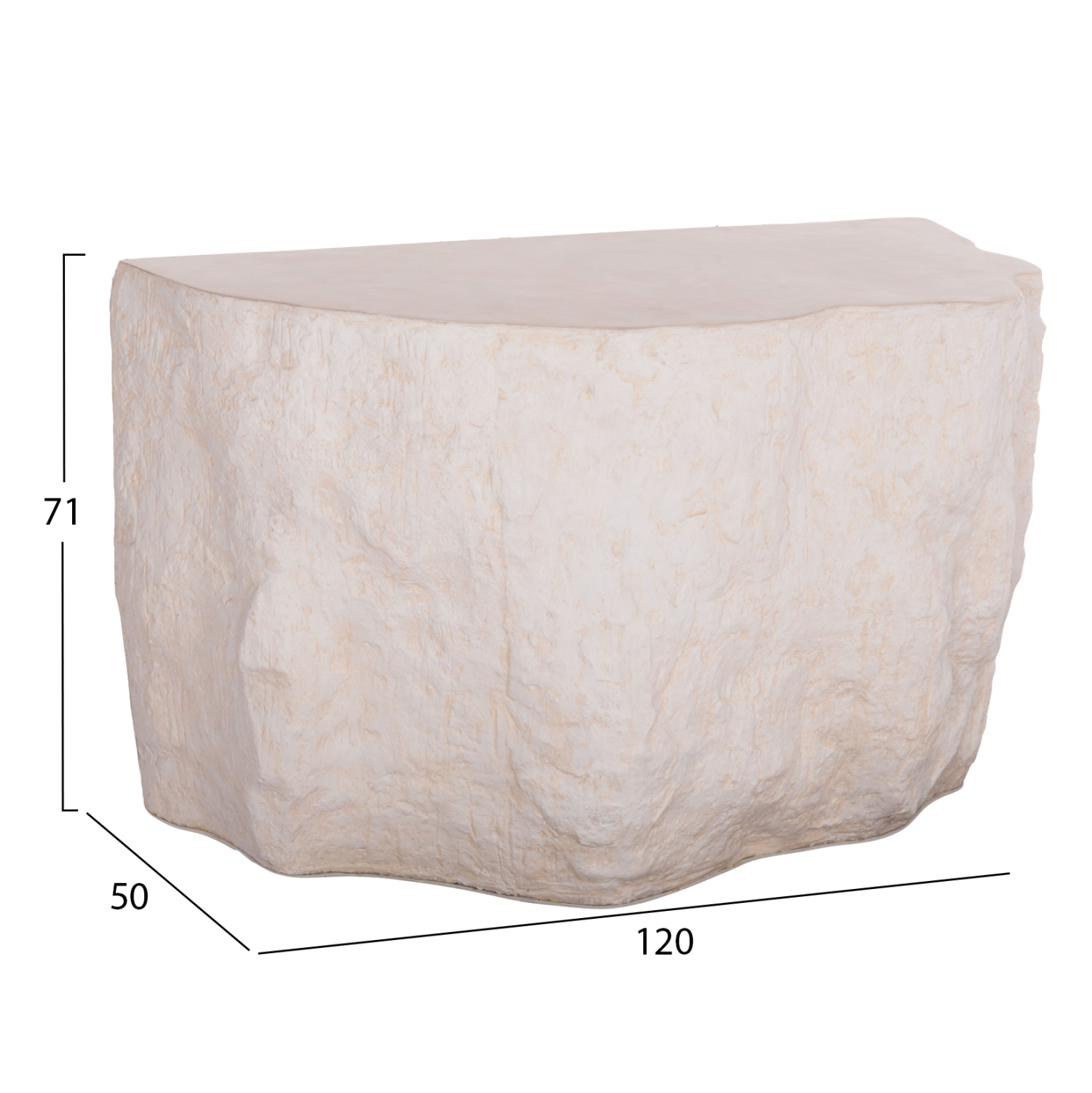 ΚΟΝΣΟΛΑ ΒΡΑΧΟΣ INTERON HM18152.02 FIBER CEMENT ΣΕ ΛΕΥΚΟ--120x50x71Υεκ. 2