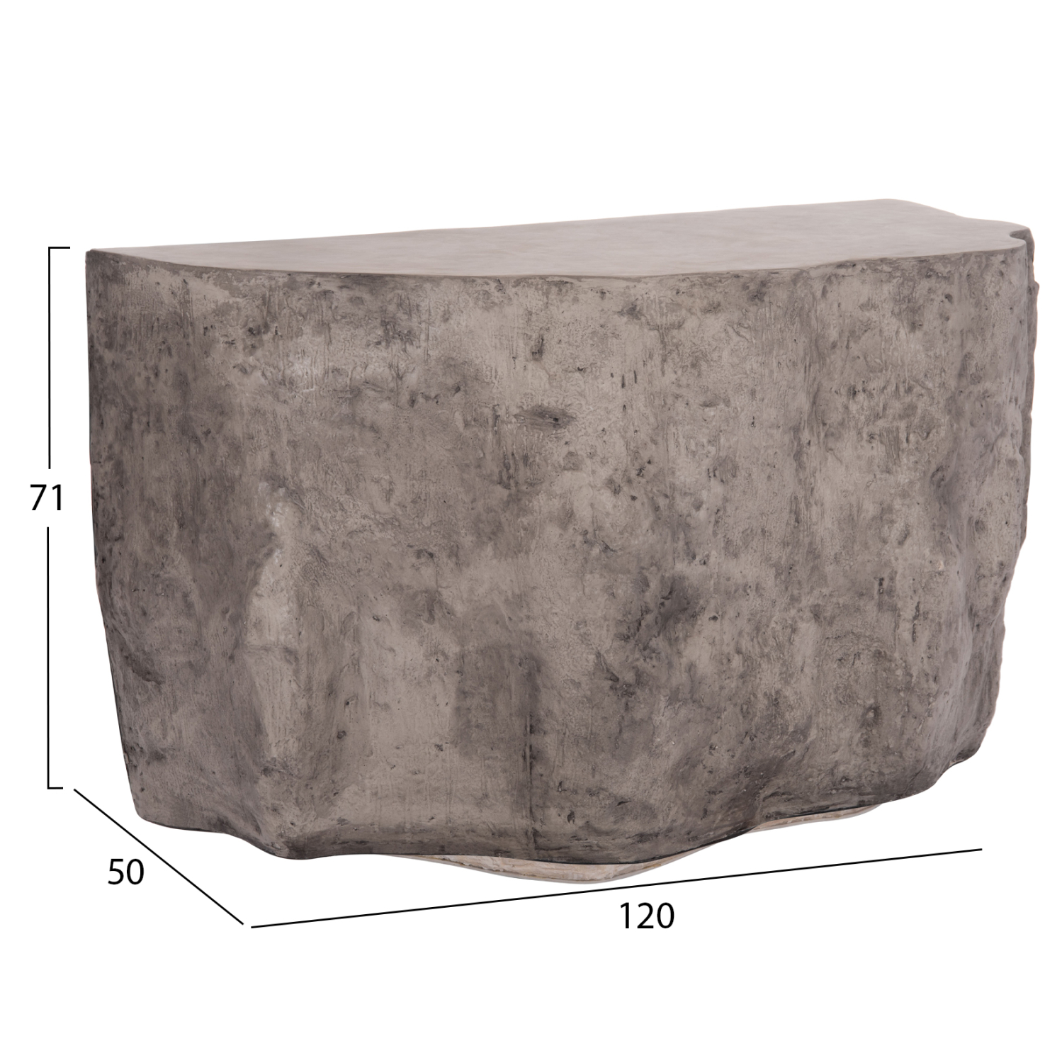 ΚΟΝΣΟΛΑ ΒΡΑΧΟΣ INTERON HM18152.03 FIBER CEMENT ΣΕ ΓΚΡΙ--120x50x71Υεκ. 2