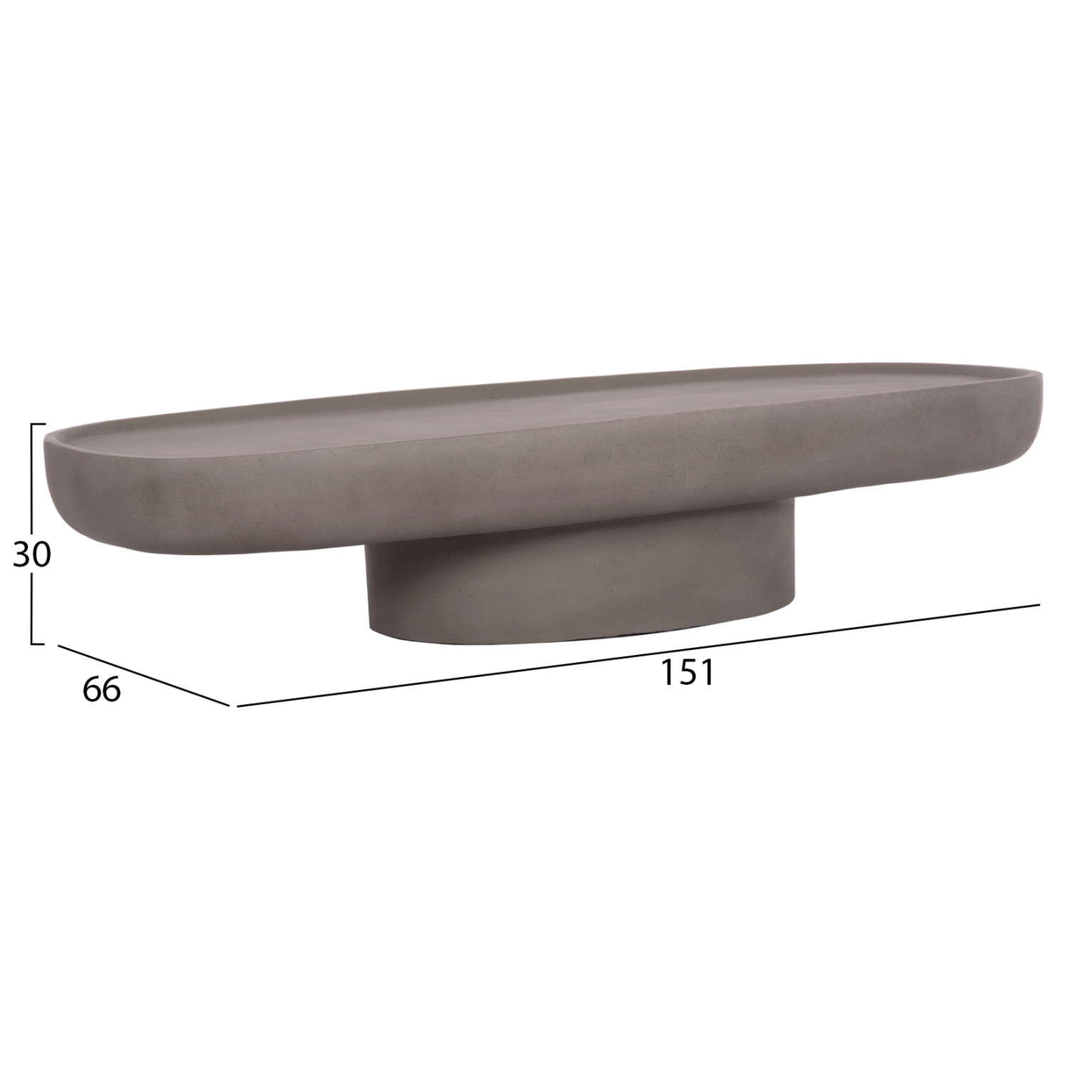 ΤΡΑΠΕΖΙ ΣΑΛΟΝΙΟΥ DESSY HM18153.03 FIBER CEMENT ΣΕ ΓΚΡΙ--151x66x30Υεκ. 2