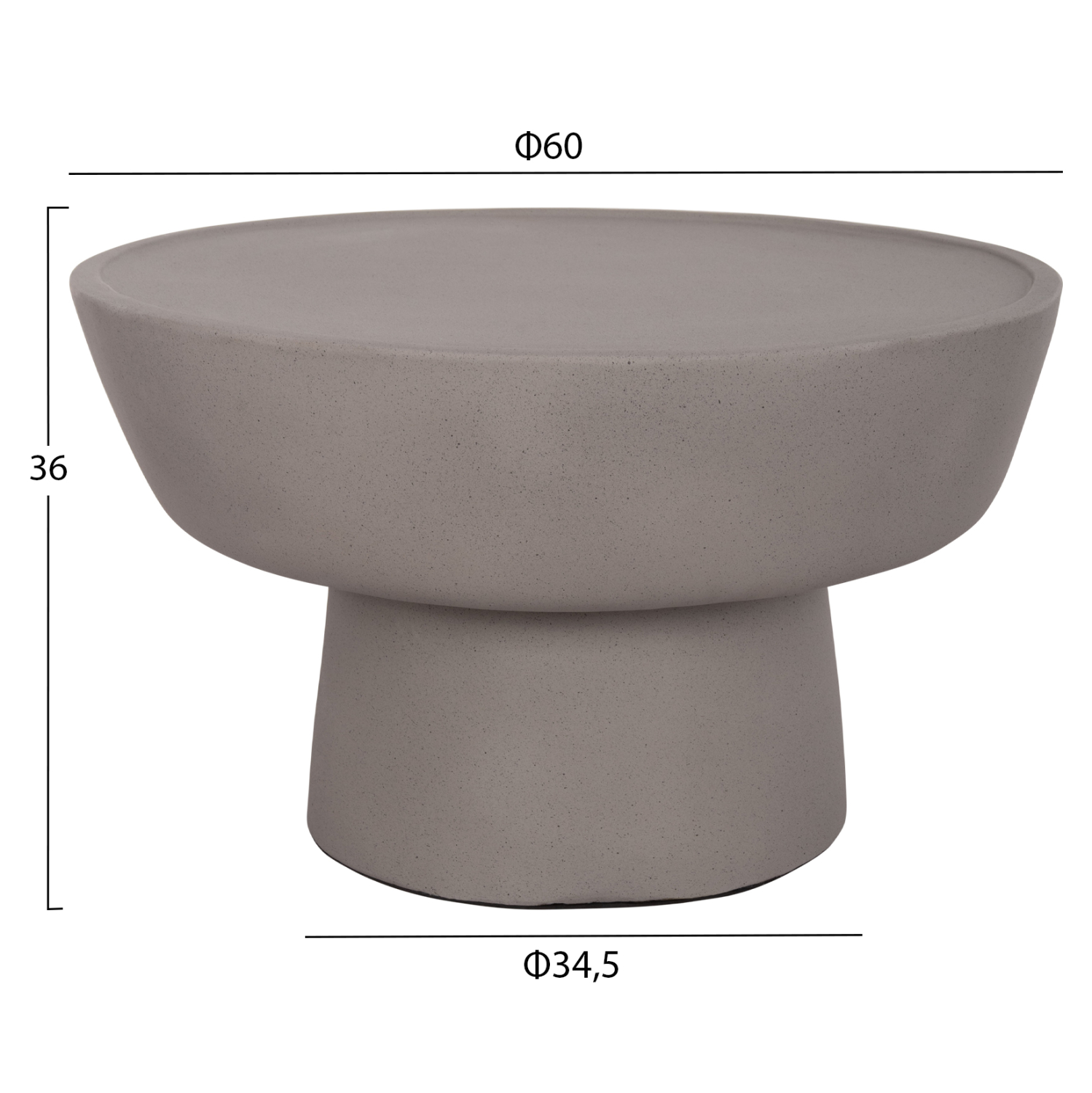 ΤΡΑΠΕΖΙ ΣΑΛΟΝΙΟΥ PIRSON HM18155.03 FIBER CEMENT ΣΕ ΓΚΡΙ--Φ60x36Υεκ. 2