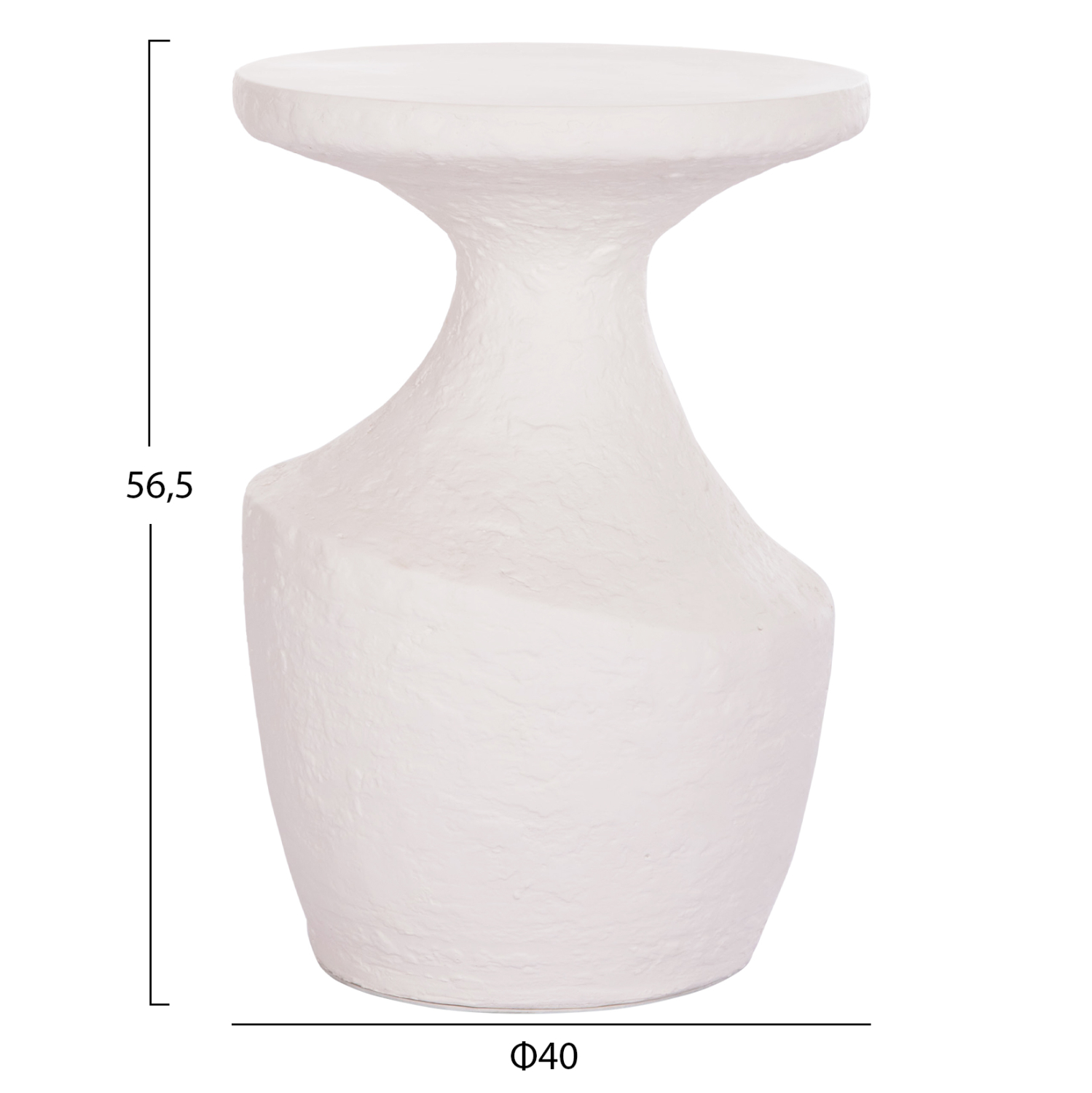 ΤΡΑΠΕΖΙ ΒΟΗΘΗΤΙΚΟ REBON HM18156.02L FIBER CEMENT ΣΕ ΛΕΥΚΟ--Φ40x56.5Υεκ. 2