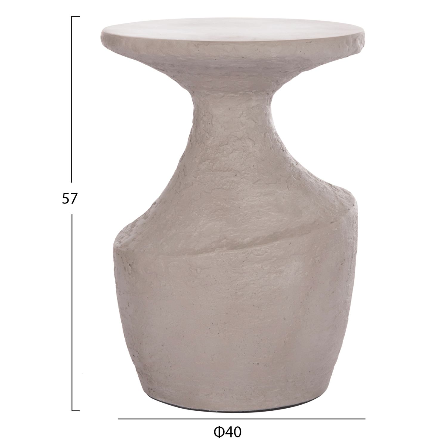 ΤΡΑΠΕΖΙ ΒΟΗΘΗΤΙΚΟ REBON HM18156.03L FIBER CEMENT ΣΕ ΓΚΡΙ--Φ40x56.5Υεκ. 2