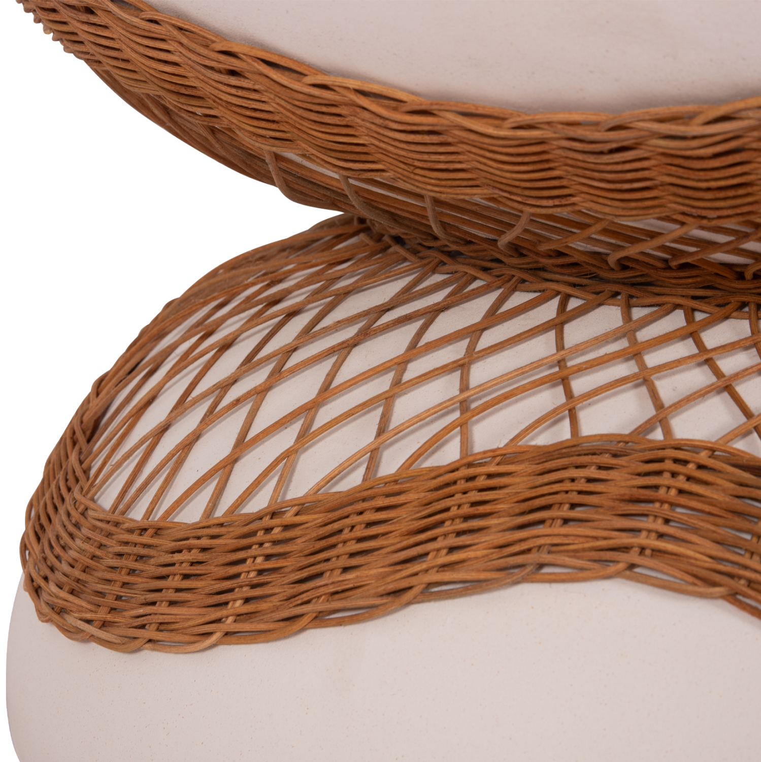 ΤΡΑΠΕΖΙ ΣΑΛΟΝΙΟΥ ANNA HM18157.02 FIBER CEMENT ΛΕΥΚΟ-ΦΥΣΙΚΟ RATTAN--Φ92x44.5Υεκ 9