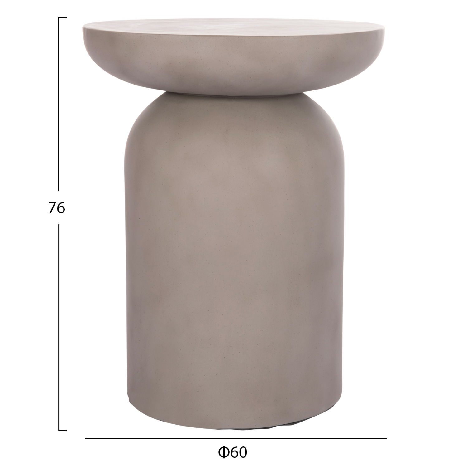 ΒΟΗΘΗΤΙΚΟ ΤΡΑΠΕΖΙ ANNA HM18160.03 FIBER CEMENT ΣΕ ΓΚΡΙ--Φ60x76Υεκ. 2