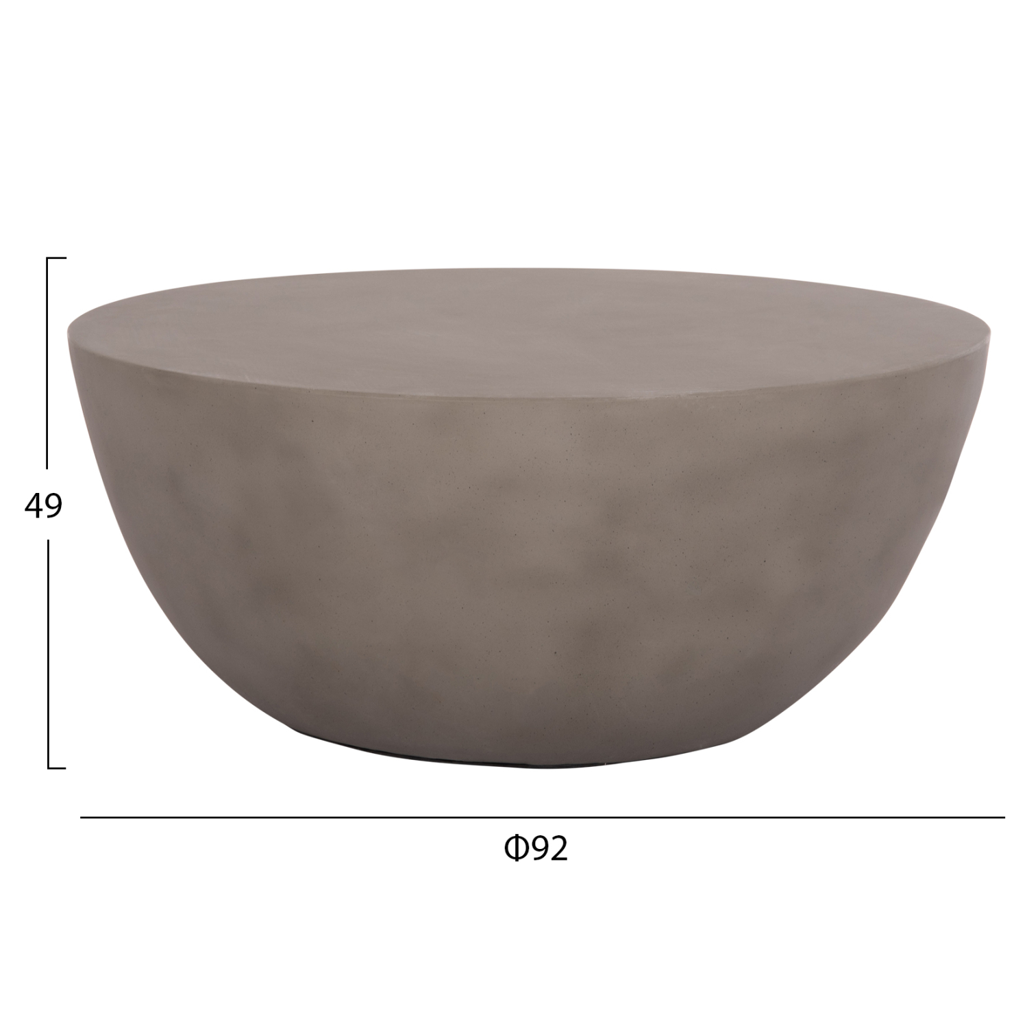 ΤΡΑΠΕΖΙ ΣΑΛΟΝΙΟΥ ΣΤΡΟΓΓΥΛΟ ALLAN HM18162.03 FIBER CEMENT ΣΕ ΓΚΡΙ--Φ92x49Υεκ. 2