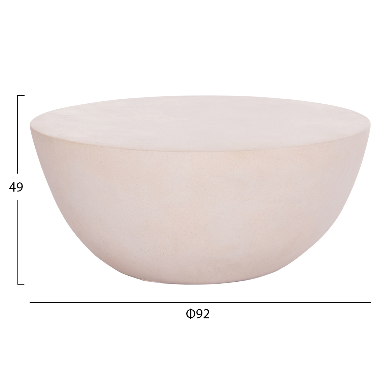 ΤΡΑΠΕΖΙ ΣΑΛΟΝΙΟΥ ΣΤΡΟΓΓΥΛΟ ALLAN HM18162.02 FIBER CEMENT ΣΕ ΑΝΟΙΧΤΟ ΜΠΕΖ--Φ92x49Υεκ. 2